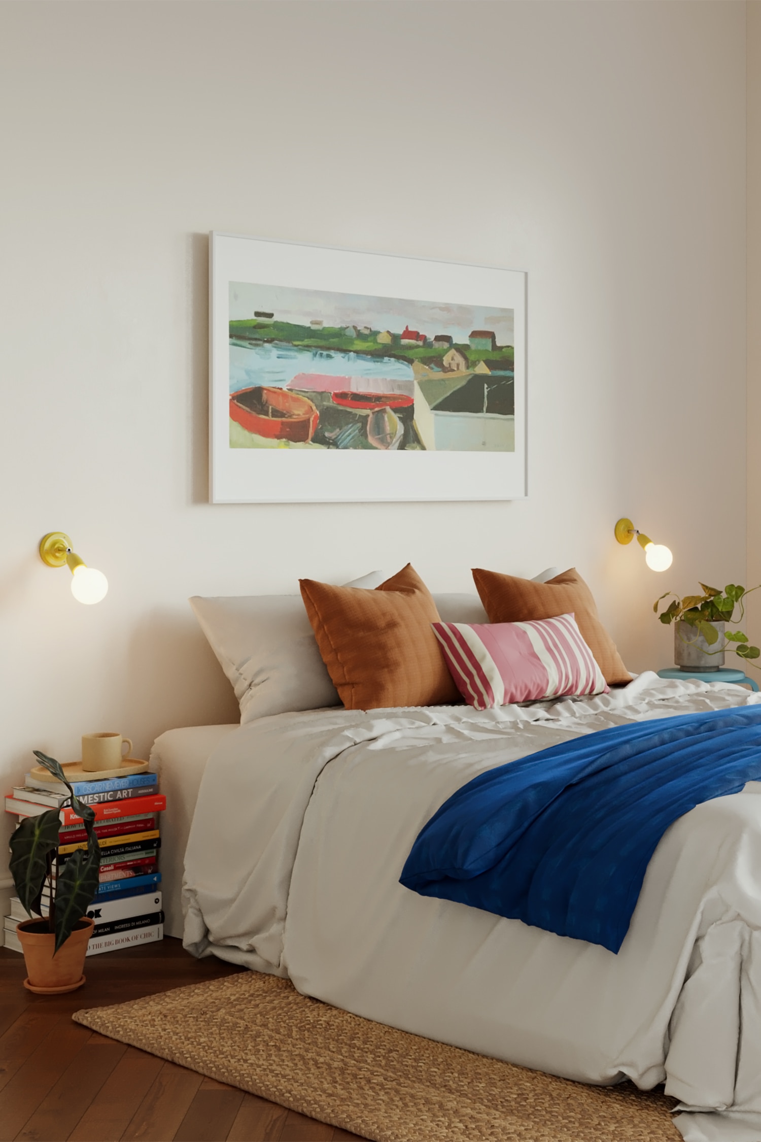 Sæt Med To Porcelænsvæglamper Med Pære - Gul/Hvid/Rød/Grøn/Svag Blå/Sort