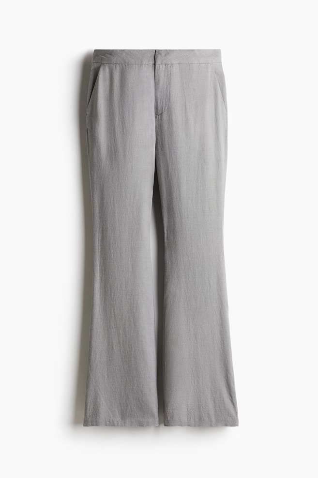 Linen-blend tailored trousers - Grey/Light beige/Pinstriped/Cream/Burgundy - 1