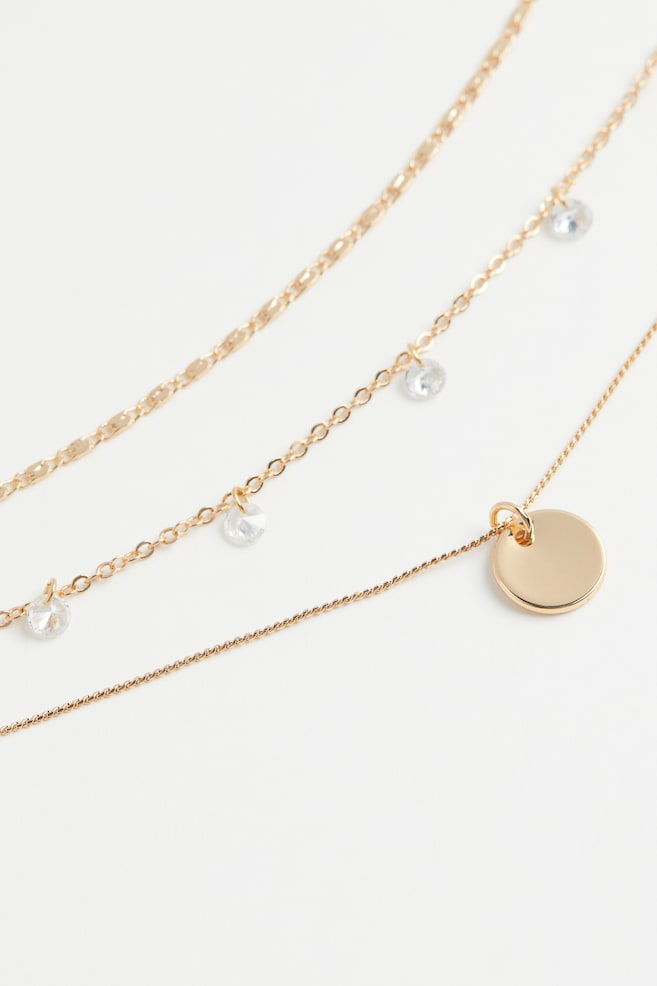 Three-strand pendant necklace - Gold-coloured - 3