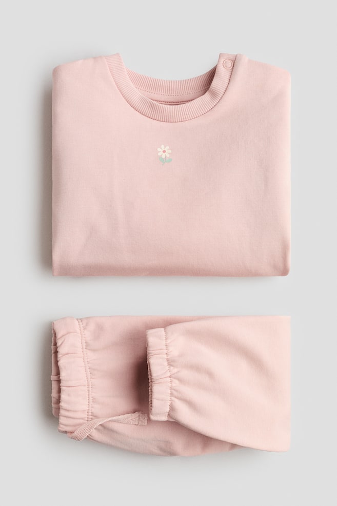 2-teiliges Sweatshirt-Set-Hellrosa/Blume - 2