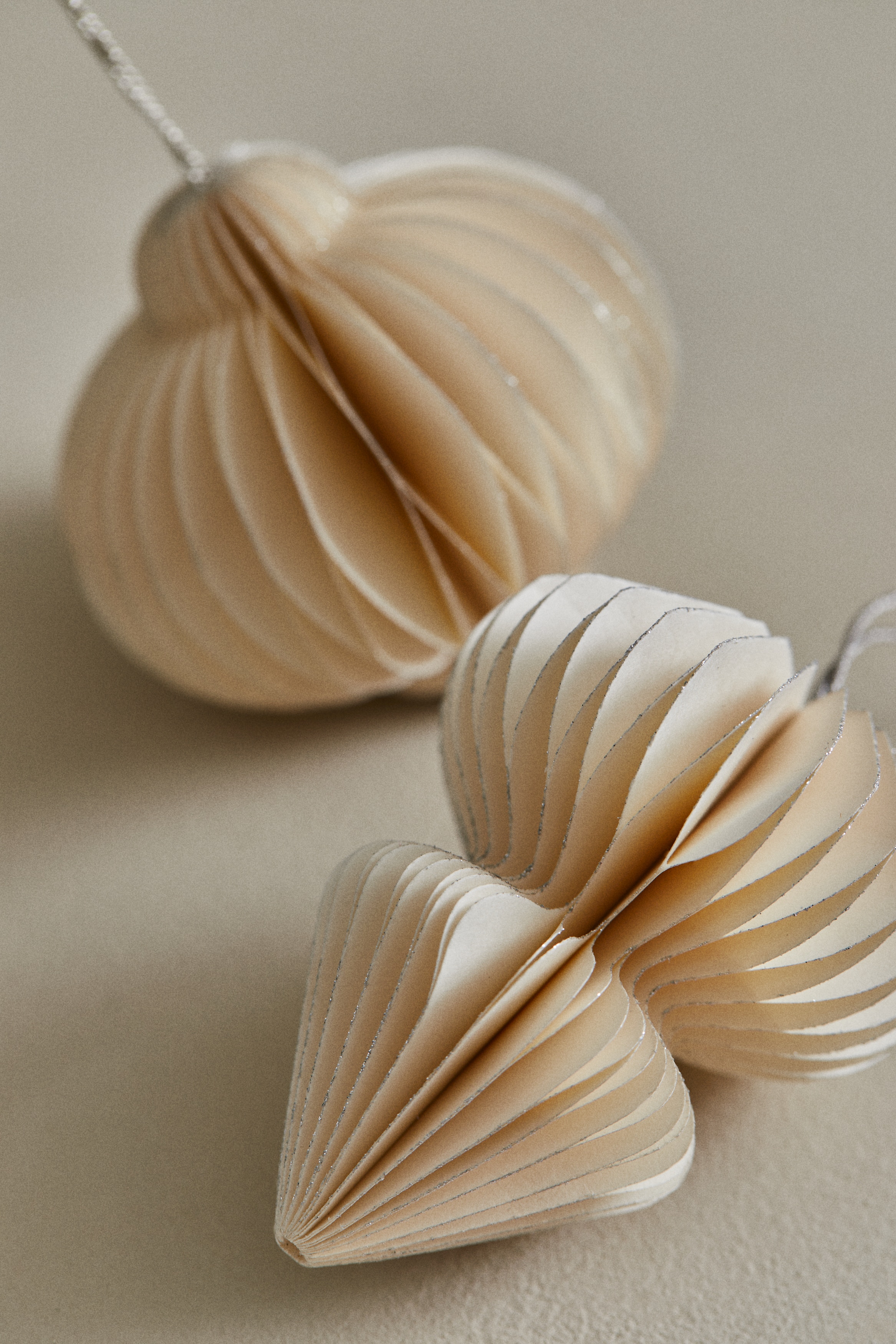 H & M - ペーパークリスマスデコレーション 2個セット - ホワイト