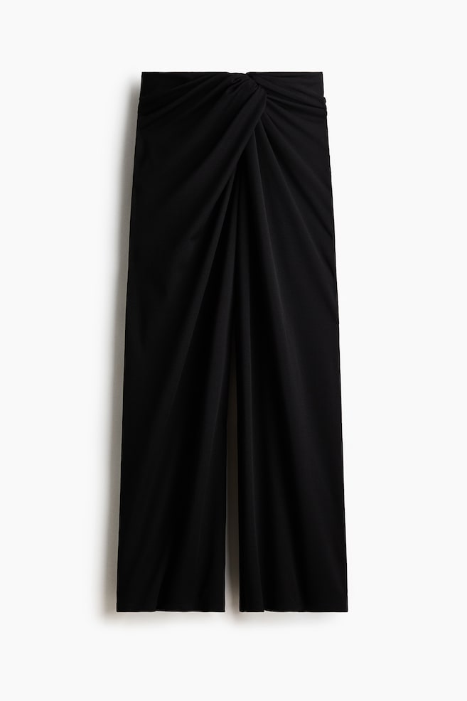 Twisted-Detail Pants - Black/Plum red - 1
