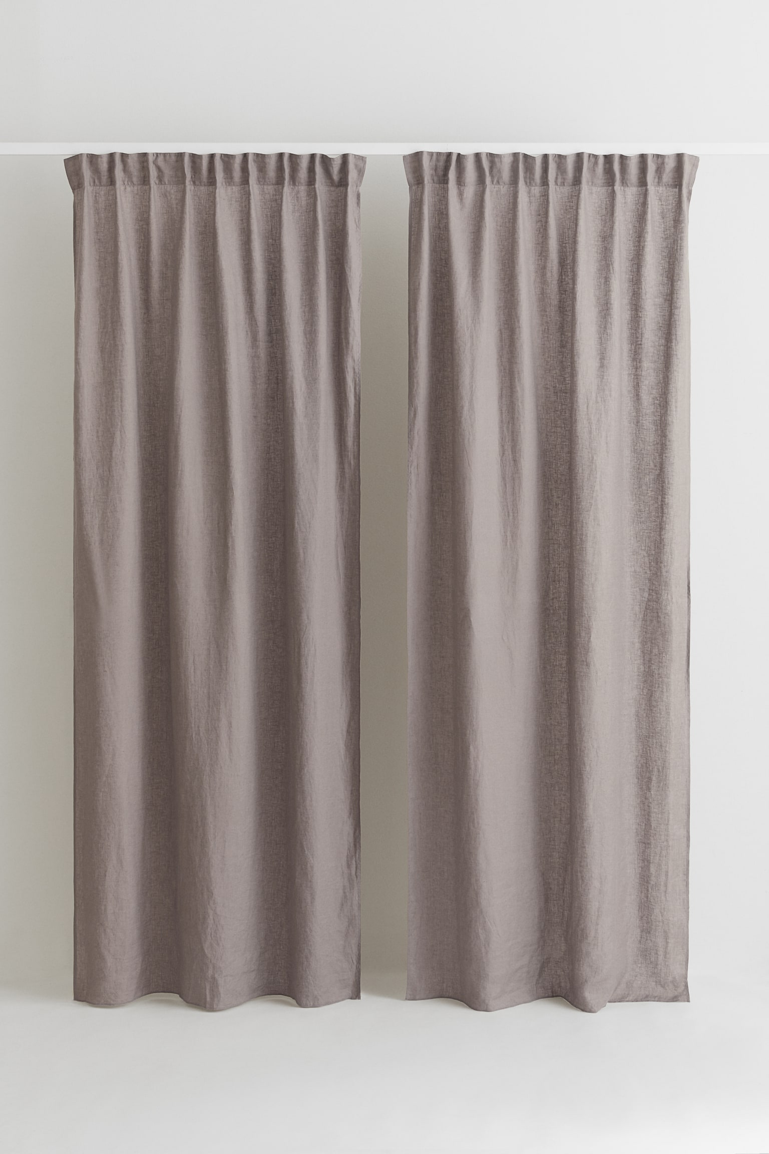 2-pack multiway linen curtains - Grey/Light beige/Greige - 4