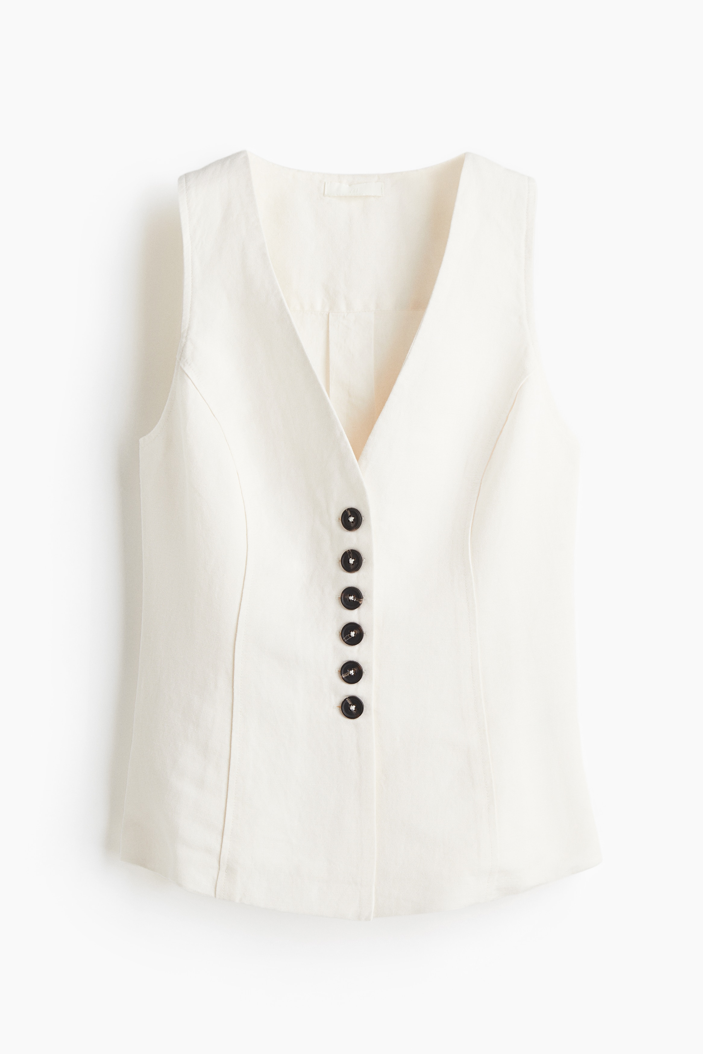 Chaleco en mezcla de lino - Blanco