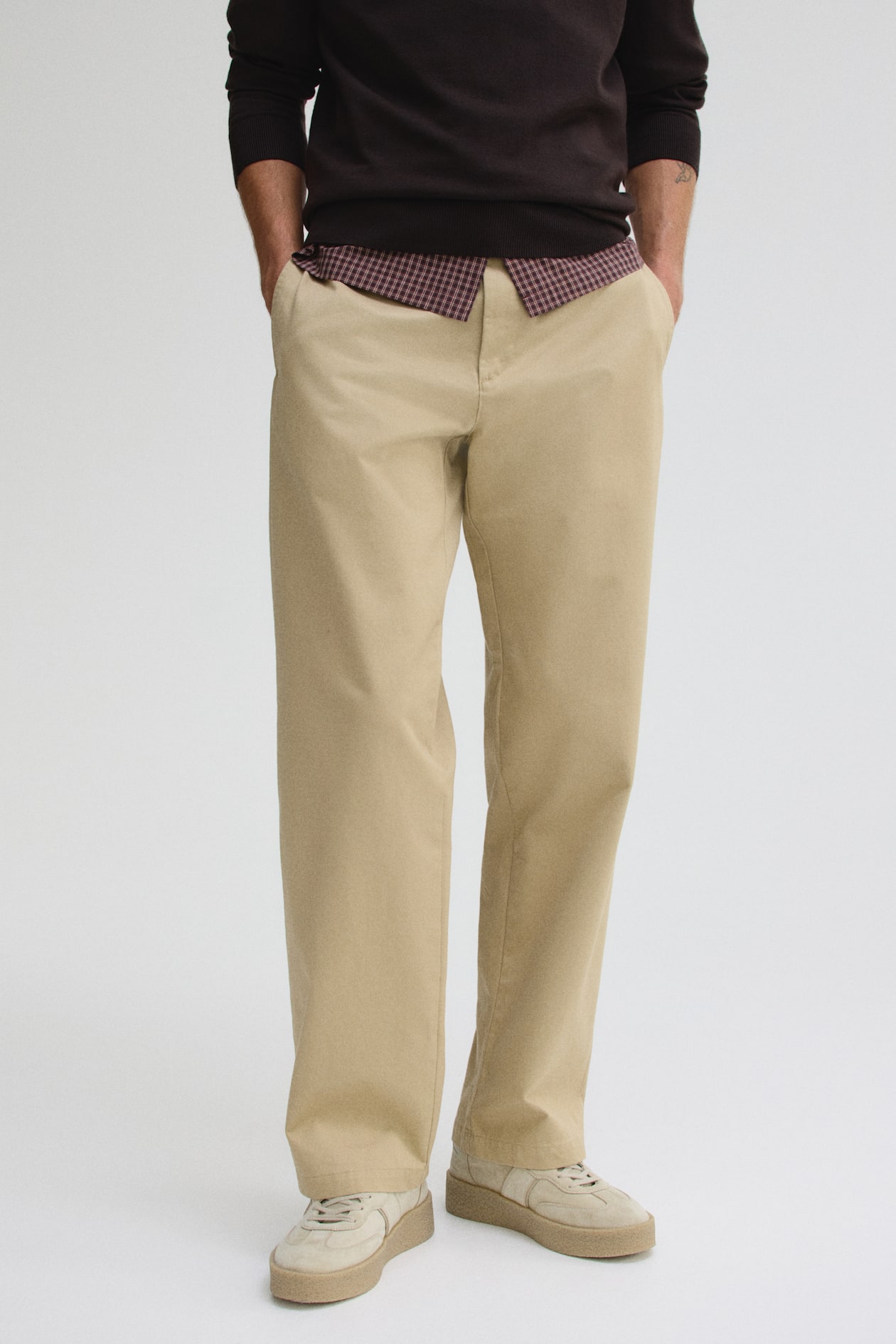 Men’s Beige Relaxed-Fit Cotton Chinos | H&M US