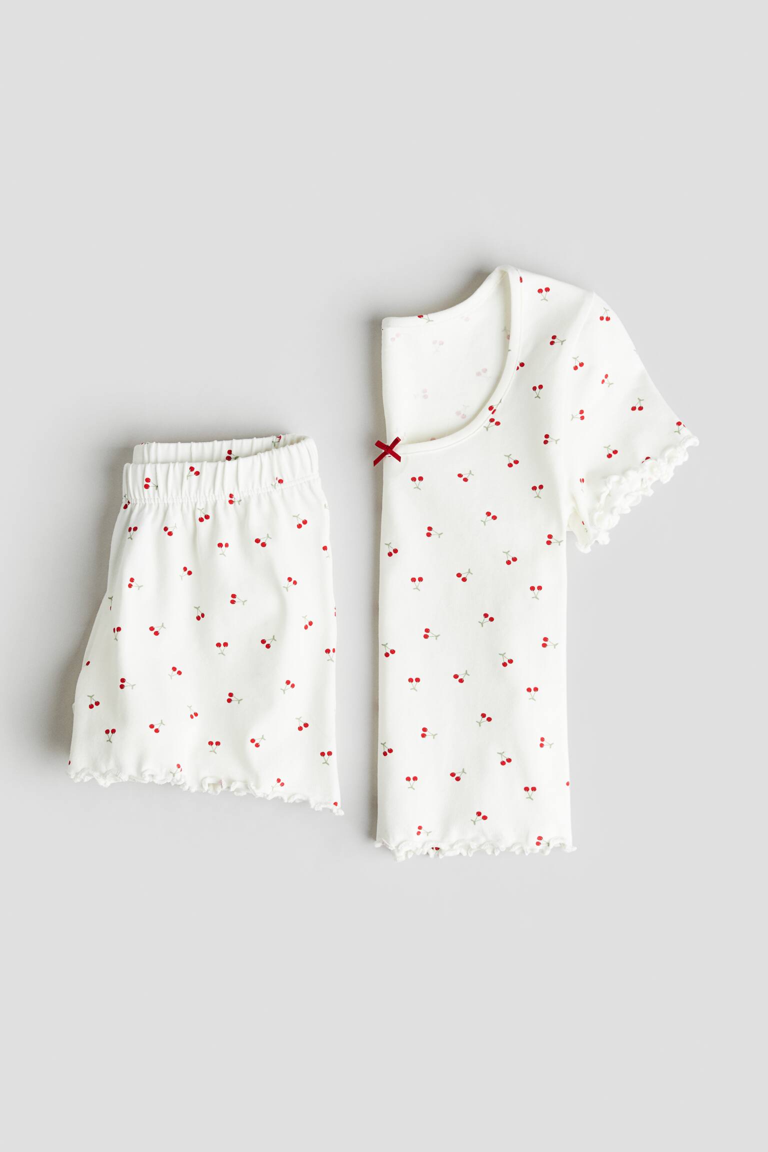 Jersey pyjamas - White/Cherries/Lilac/White/Floral - 2