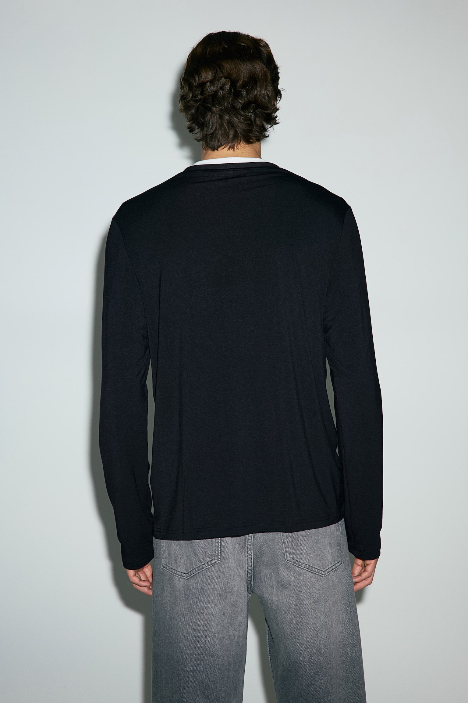 Warming Regular Fit Long-sleeved T-shirt - Black/White - 7