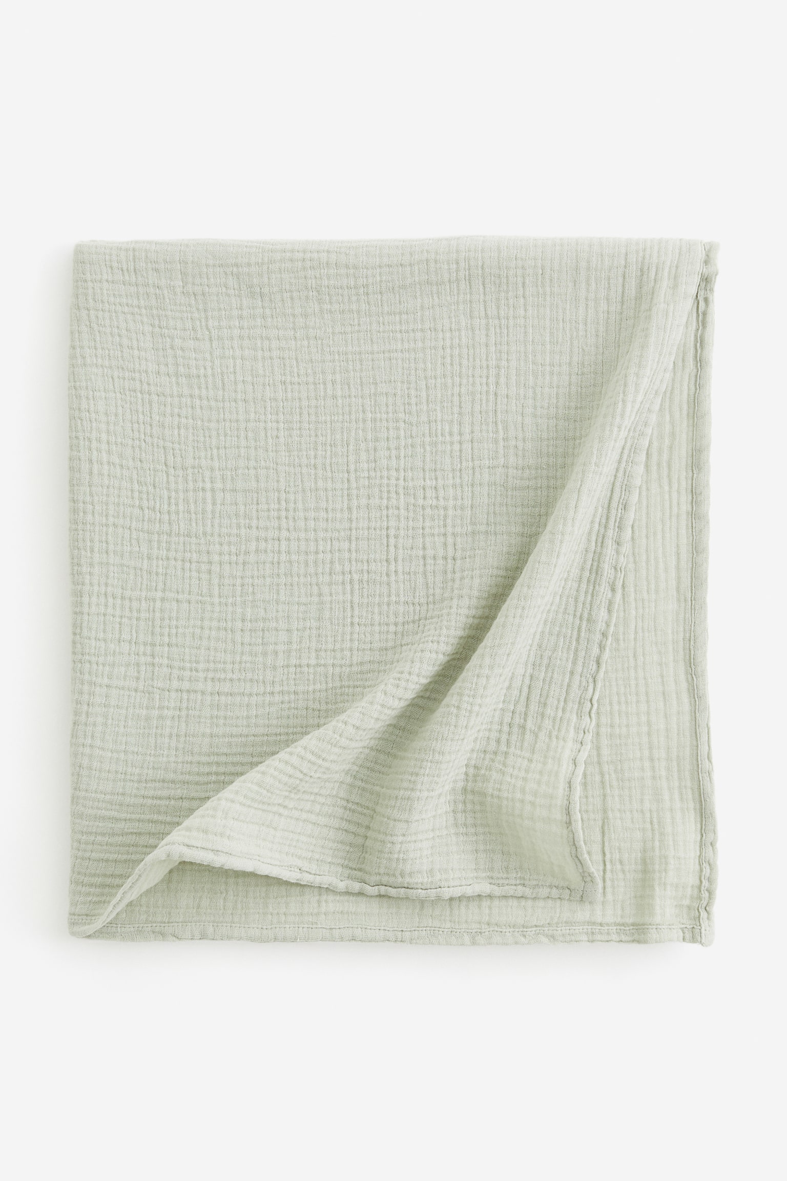 Cotton muslin comfort blanket - Light green/Light beige/White - 1