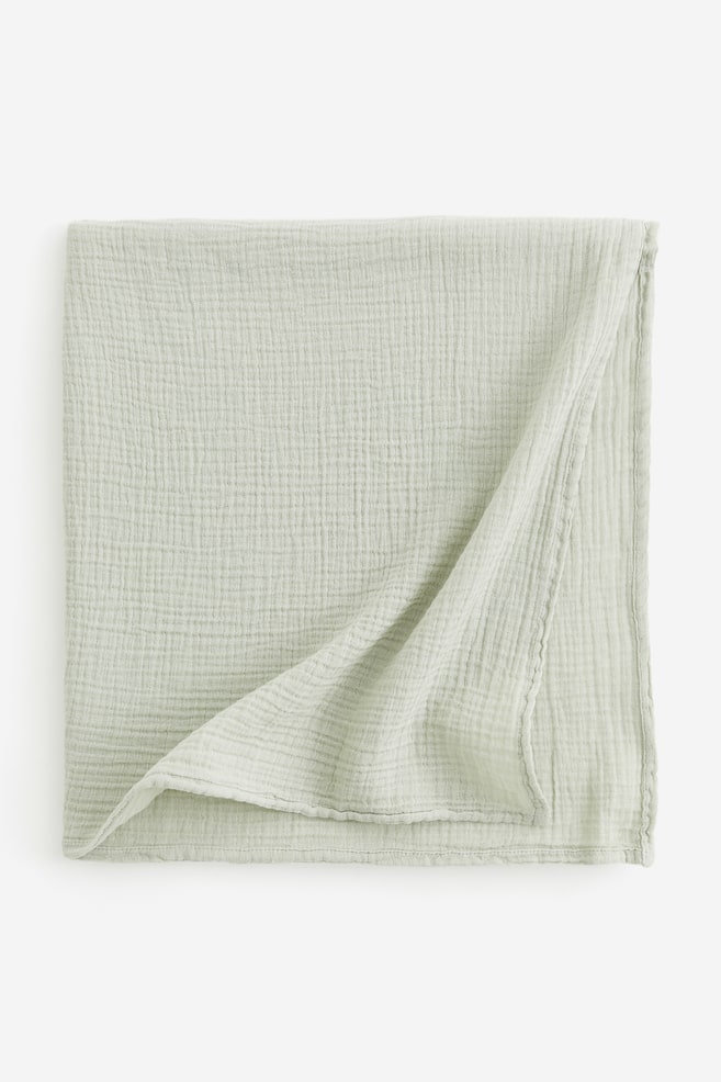 Cotton muslin comfort blanket - Light green/Light blue/Light beige/White/dc - 1