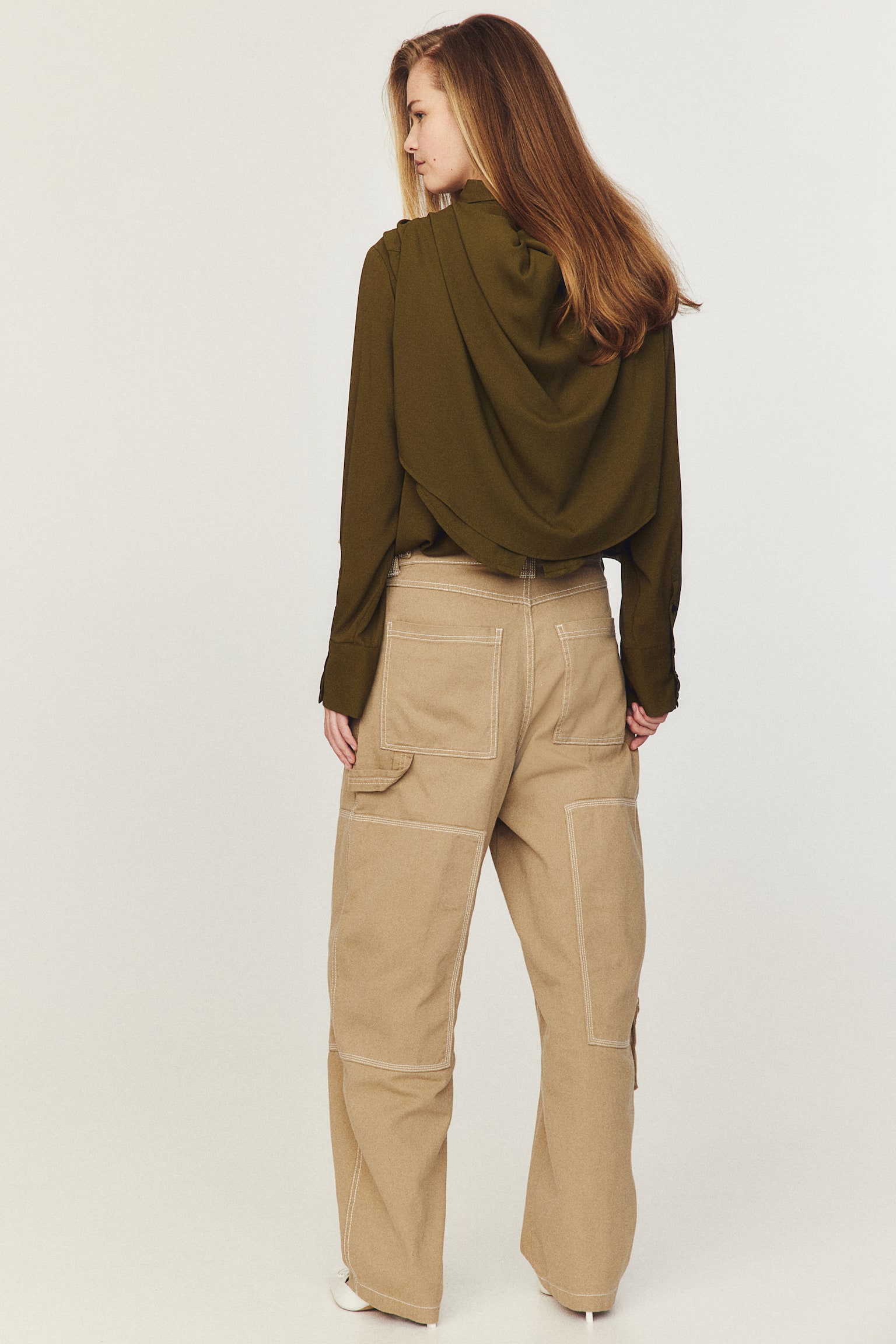 Twill cargo trousers - Dark beige - 5