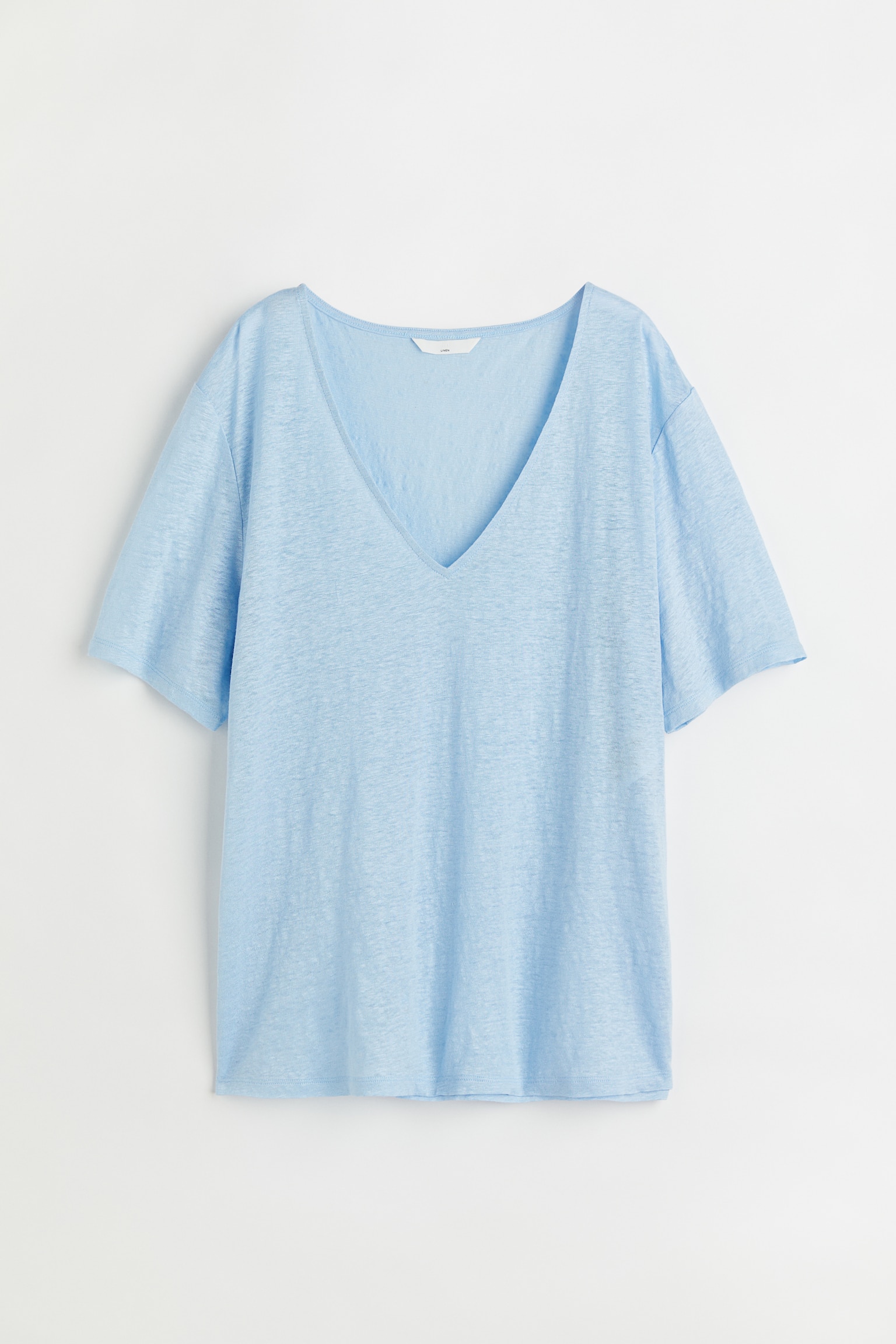 Linen jersey T-shirt - Light blue