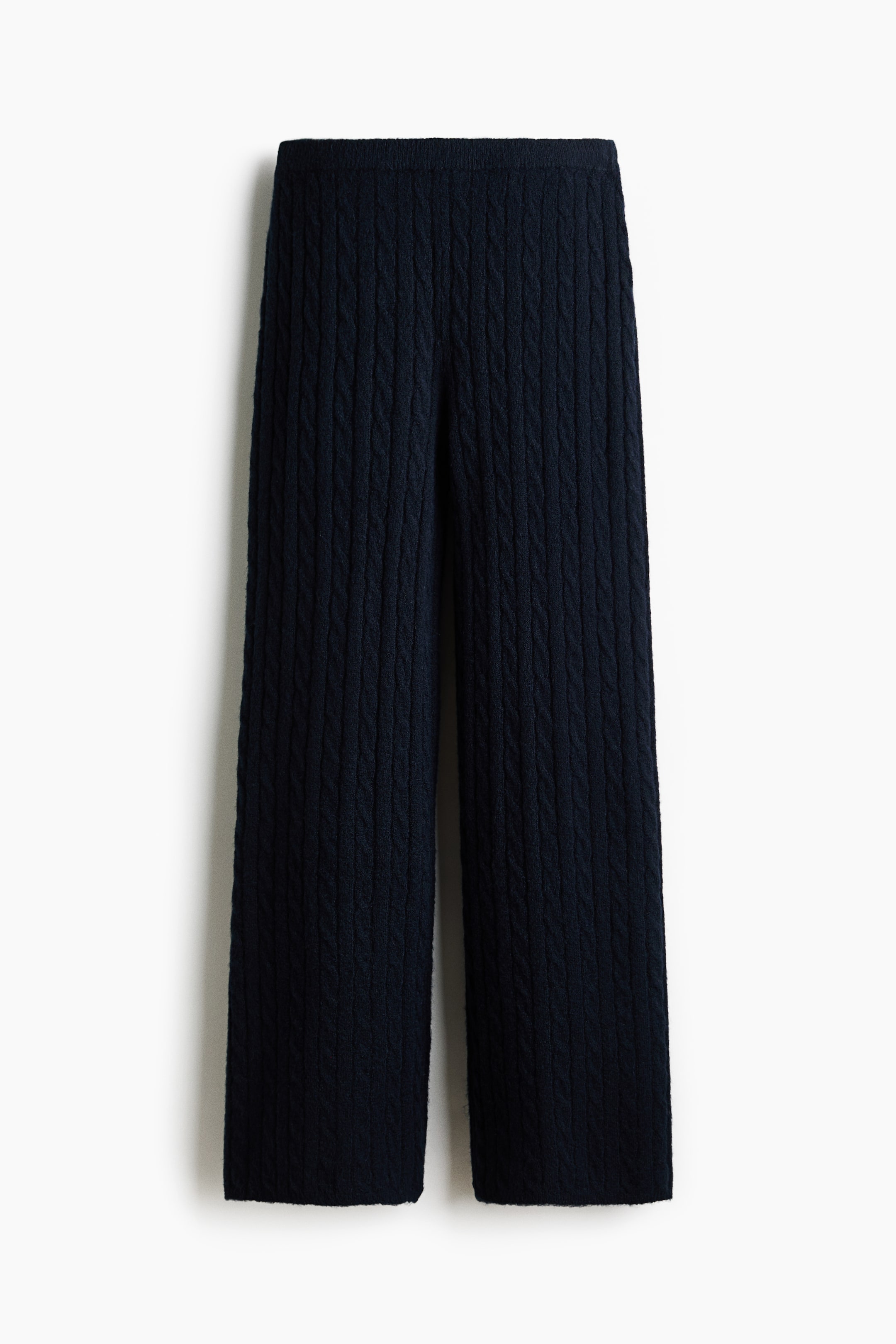 View larger image: Cable-knit trousers - Navy blue - Ladies | H&M IN 1