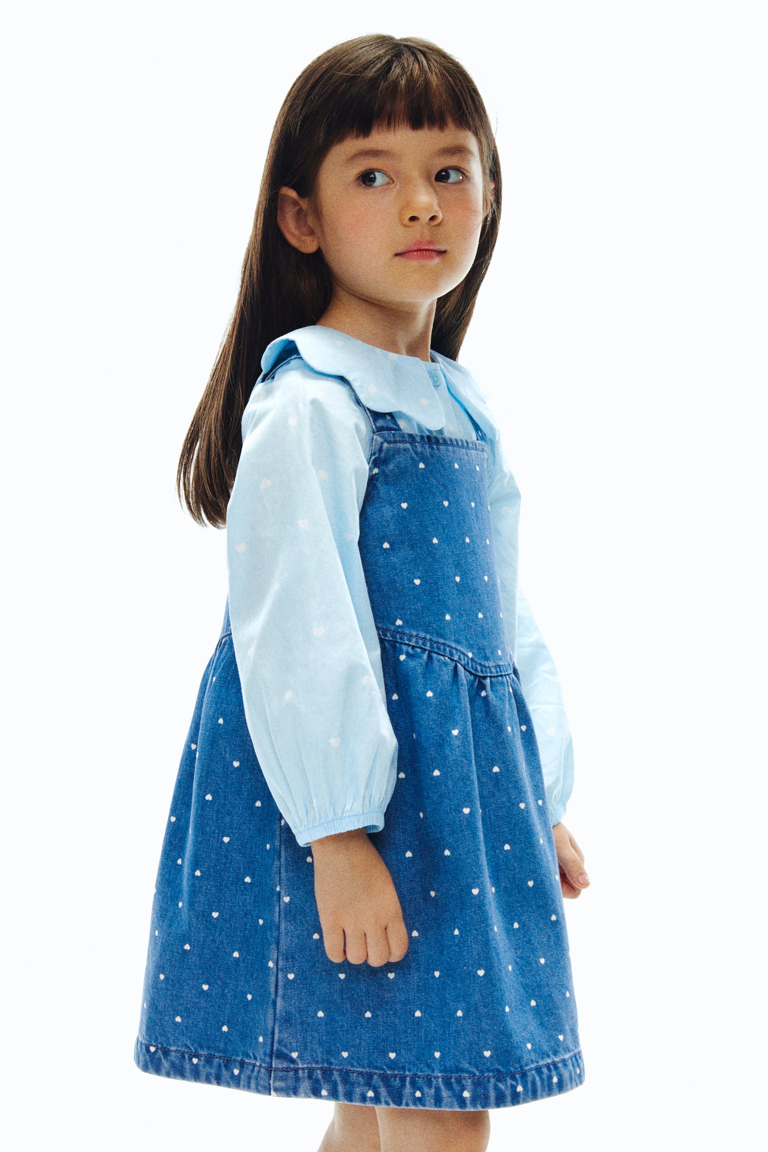 Printed denim dress - Denim blue/Hearts - 4