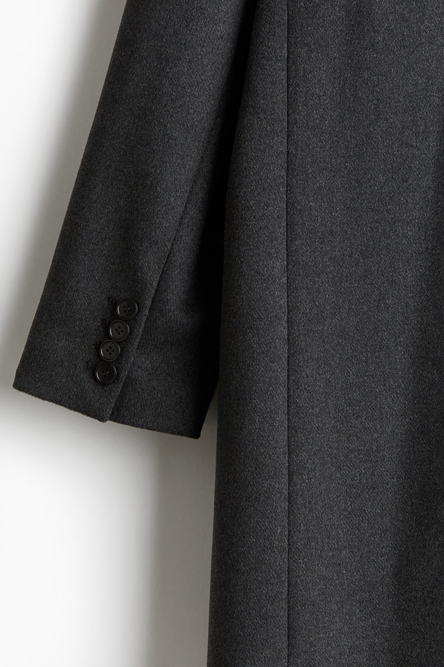 Double-breasted wool-blend coat - Dark grey - 6