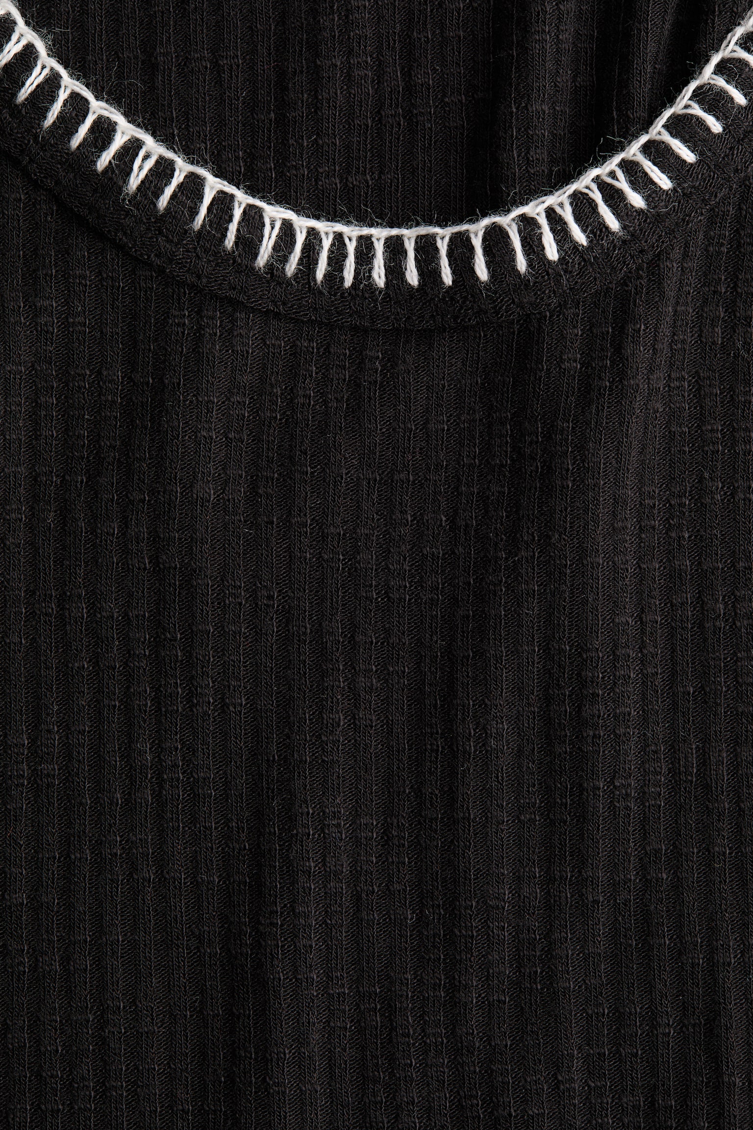 Rib-knit dress - Black/White/Black - 5