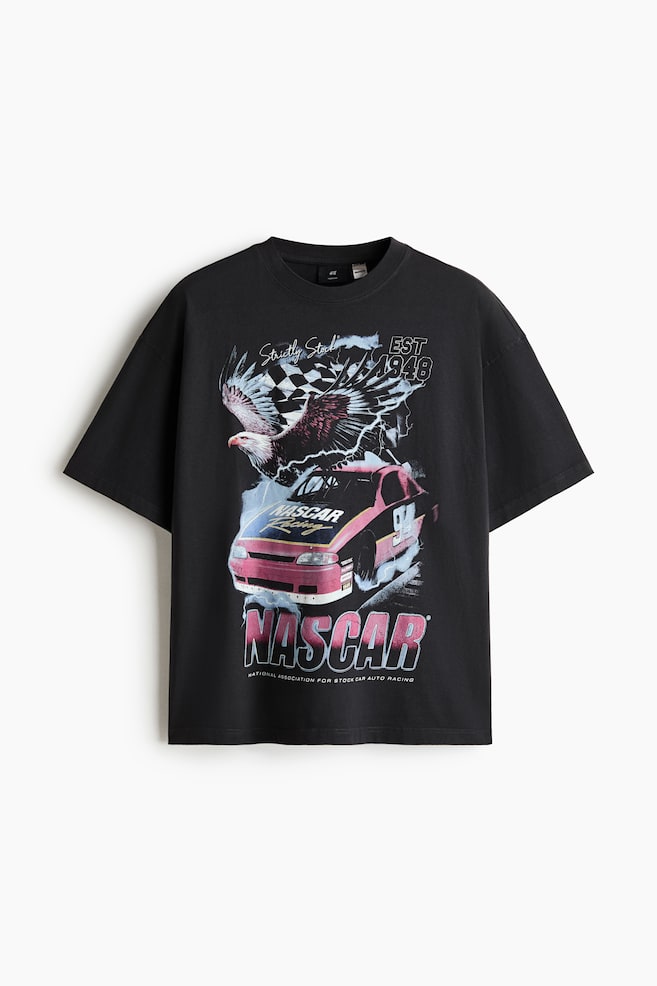 Oversized Fit T-shirt - Black/NASCAR/Black/Spider-Man/Black/Bob Marley/White/Jaws/Yellow/Matisse/Black/Guns N' Roses/White/Pink Floyd/White/Henri Matisse/Black/Rolling Stones/Cream/Red Hot Chili Peppers/Black/NBA/Dusty olive green/Nas/Washed black/Iron Maiden - 1