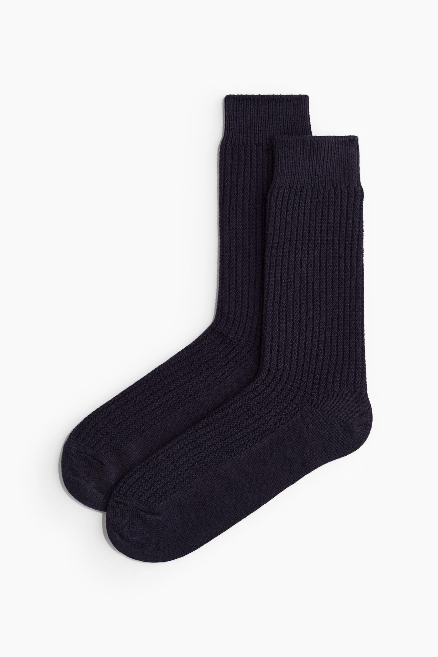 Waffled socks - Navy blue/Light grey marl/Cream/Dark grey - 1