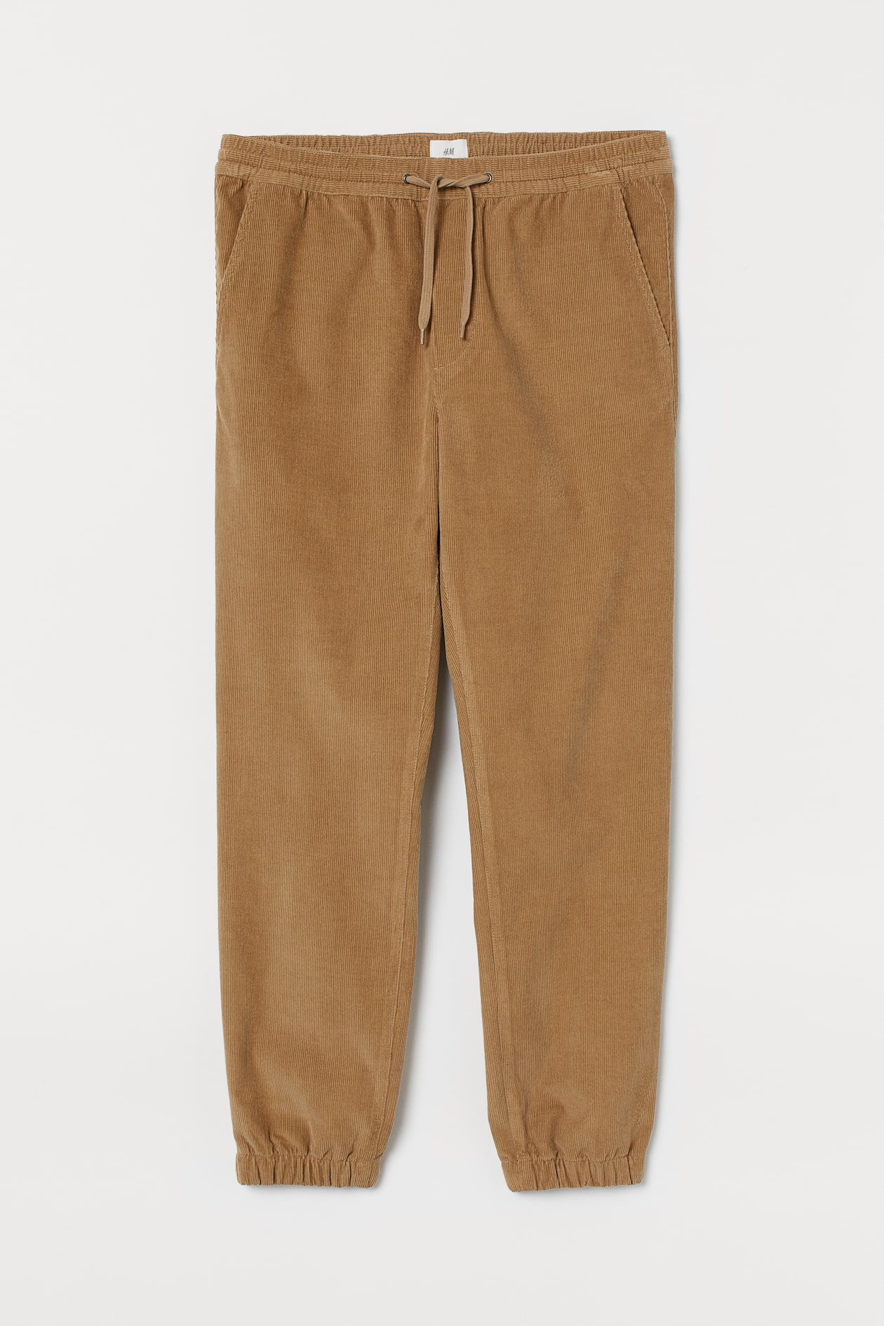 Corduroy Joggers - Regular waist - Long - Dark beige - Men | H&M US