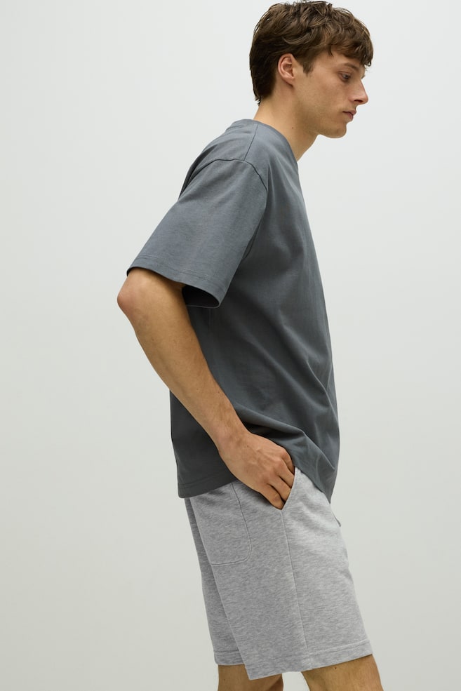 Sweatshort Regular Fit - Grijs gemêleerd/Zwart/Lichtbeige/Lichtblauw/Perzikroze - 5