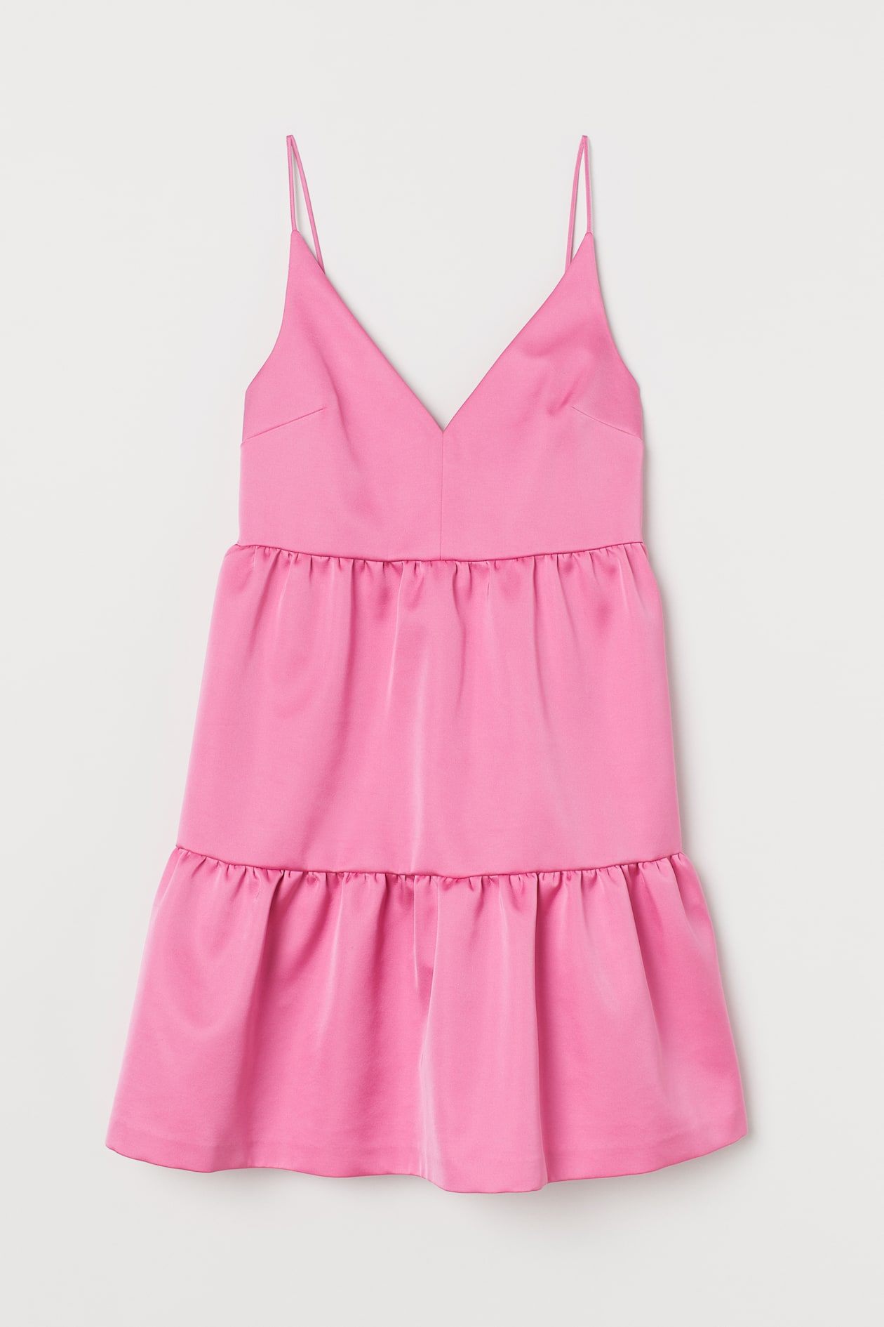 Satin Dress - V-neck - Sleeveless - Pink - Ladies | H&M US