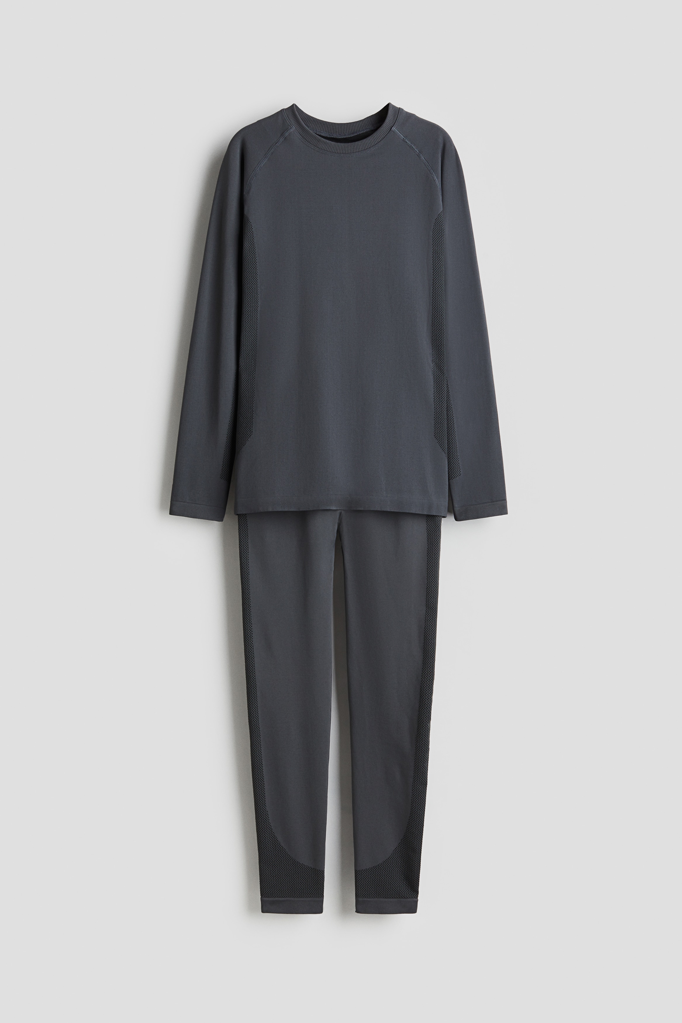 H&M Move - Boys - Dark grey 2-piece Seamless base layer set - Size: 12-14Y