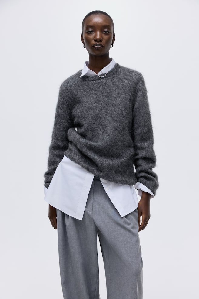 Mohair-blend jumper - Dark grey marl/Cream/Dark beige/Black/Bright blue/Bright red - 4