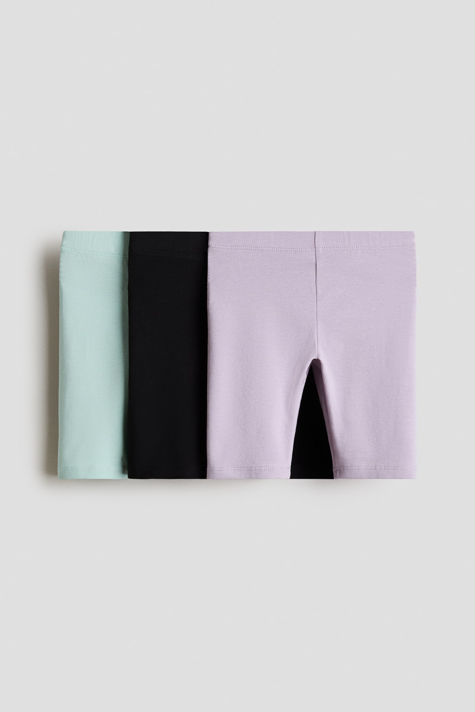 3-Pack Cotton Bike Shorts - Purple/black/turquoise