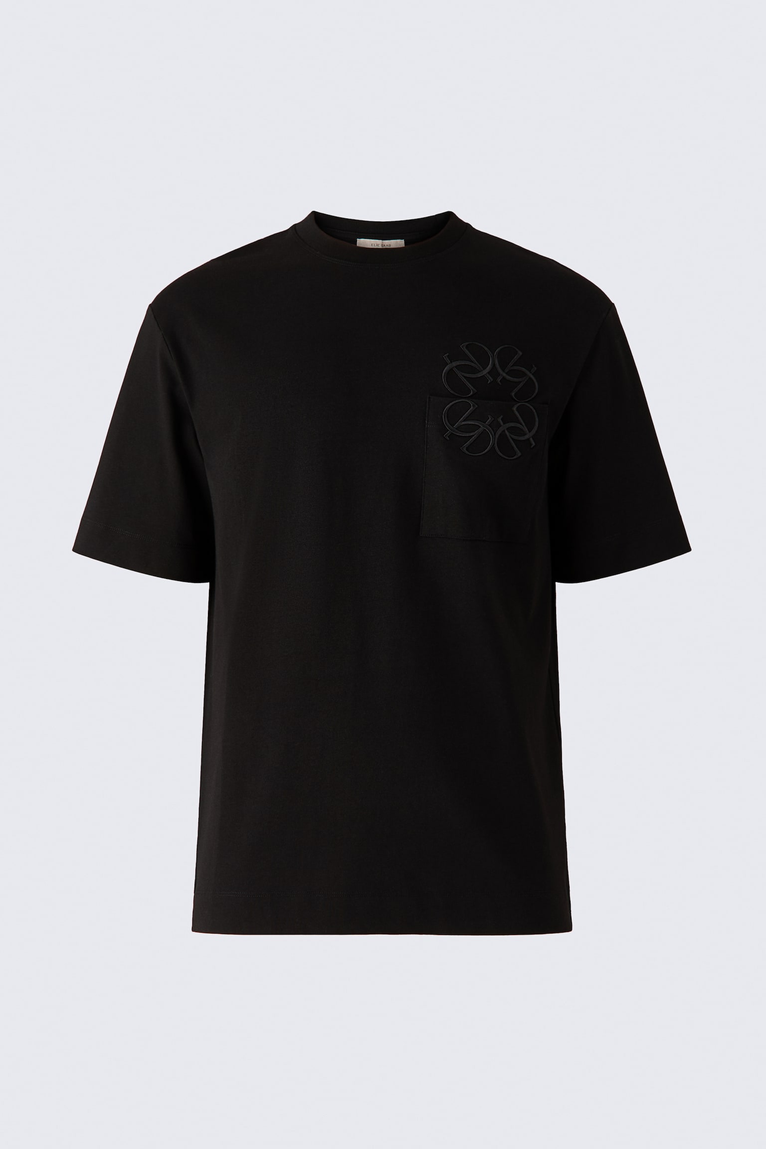 Мужская футболка H&M Embroidered, цвет: Чёрный — фото 1