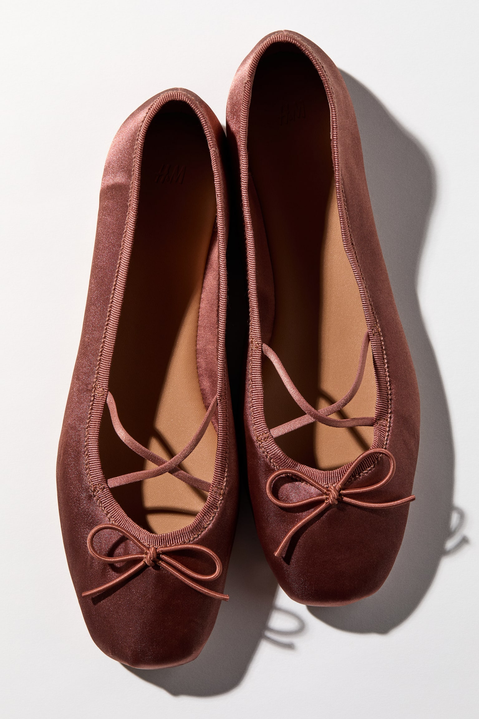 Satin ballet flats - Dusty brown/Powder pink - 1