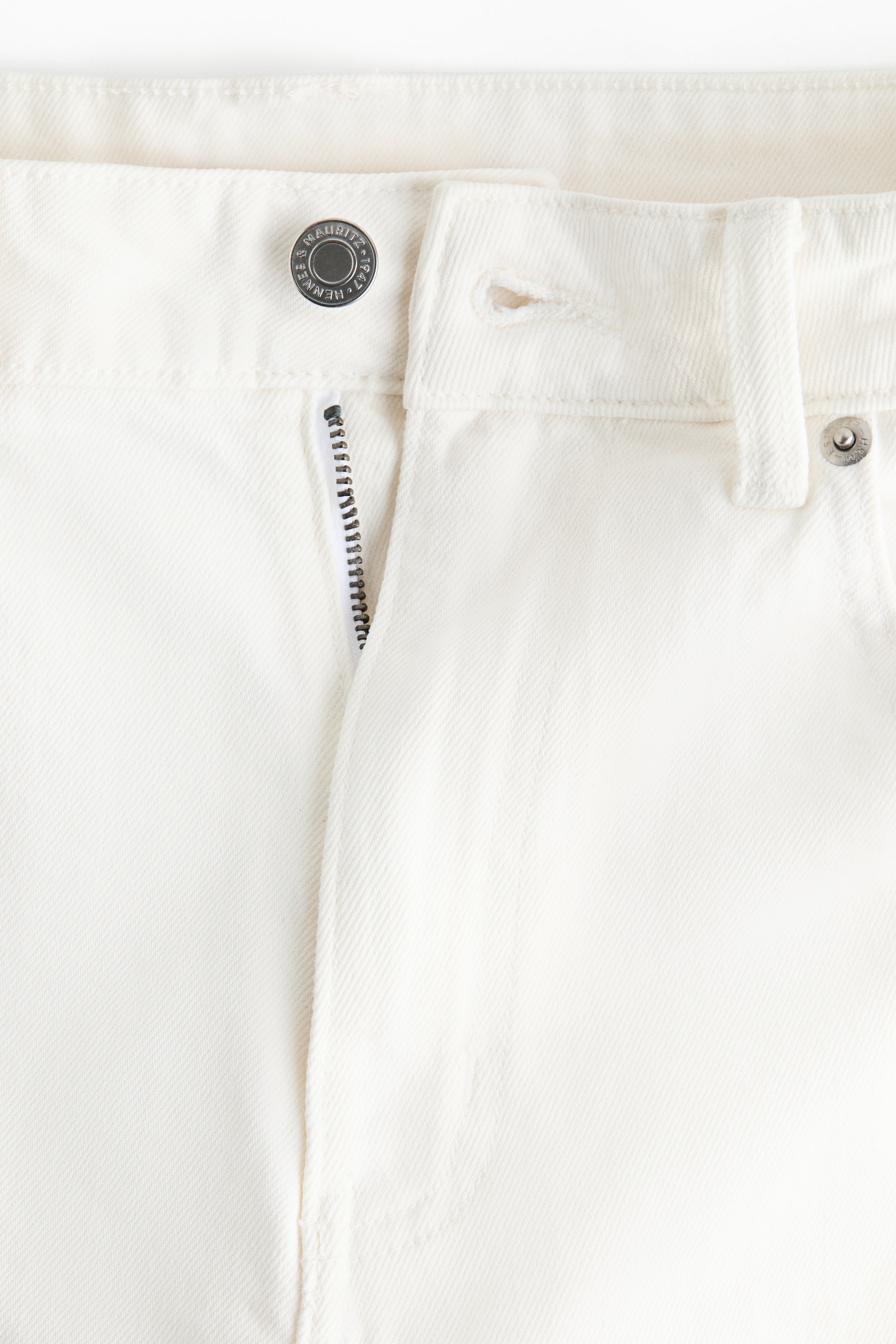 View larger image: Slim Fit Mom High Ankle Jeans - White - Ladies | H&M US 2