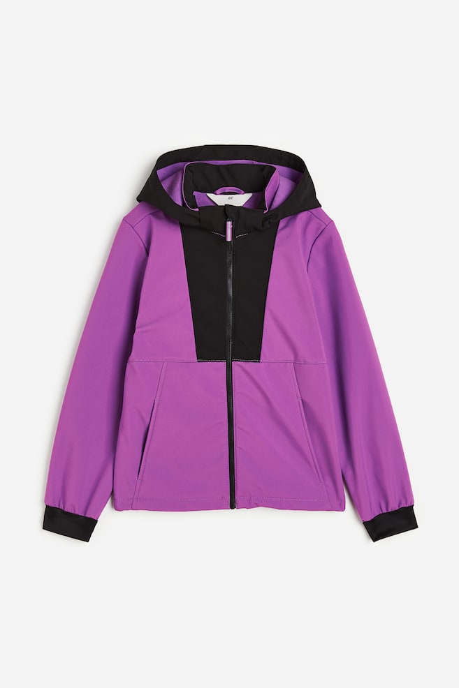 Water-resistant softshell jacket - Purple/Black - 1