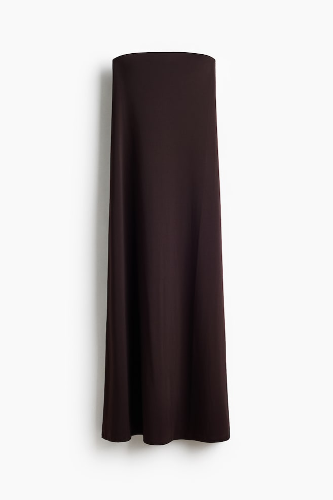 Bandeau maxi dress - Dark brown/Light blue/Black - 1