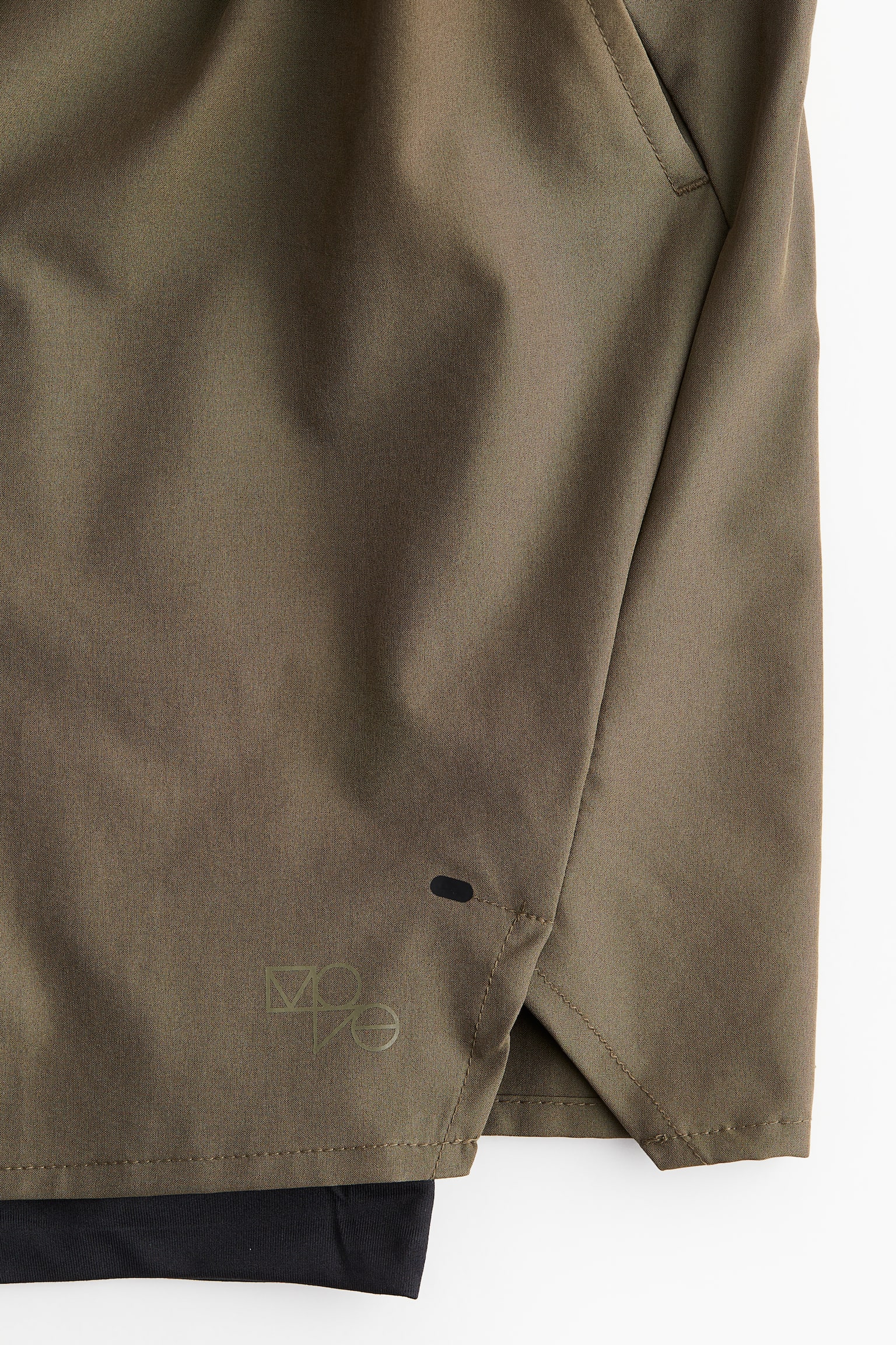 Long 2-in-1 sports shorts in DryMove™ - Khaki green/Black - 5