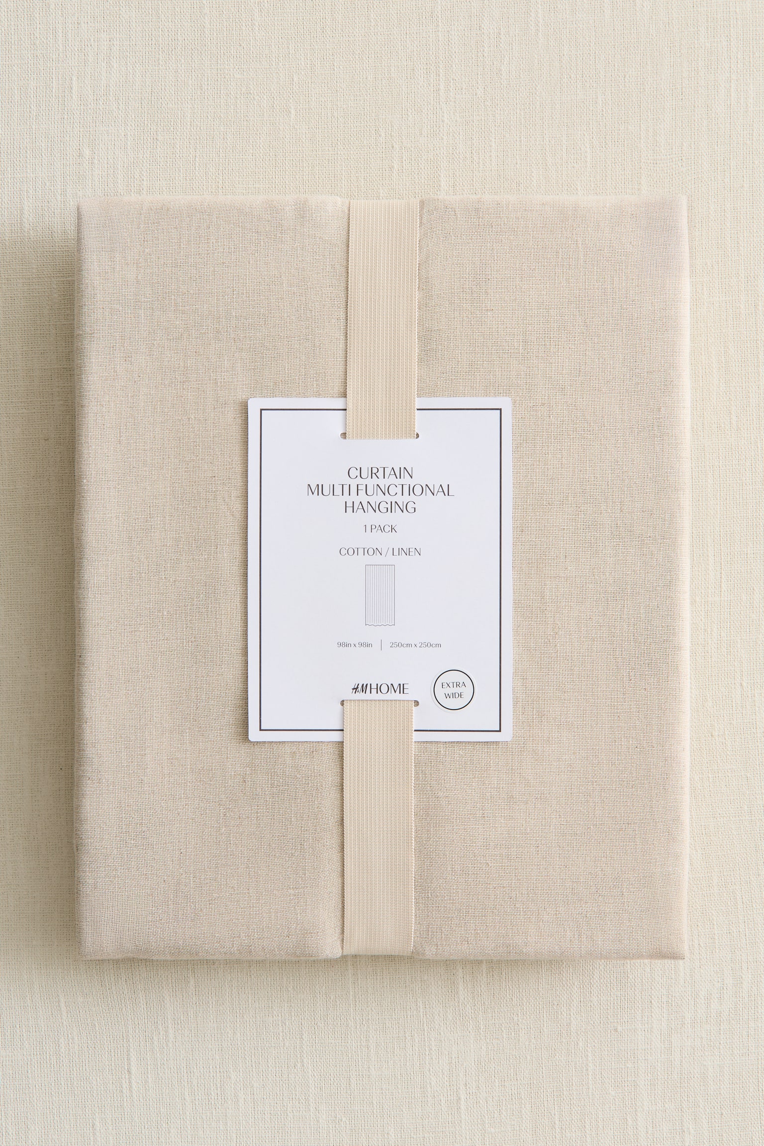 1-pack wide linen-blend curtain length - Beige/Sage green/Light blue/White - 2