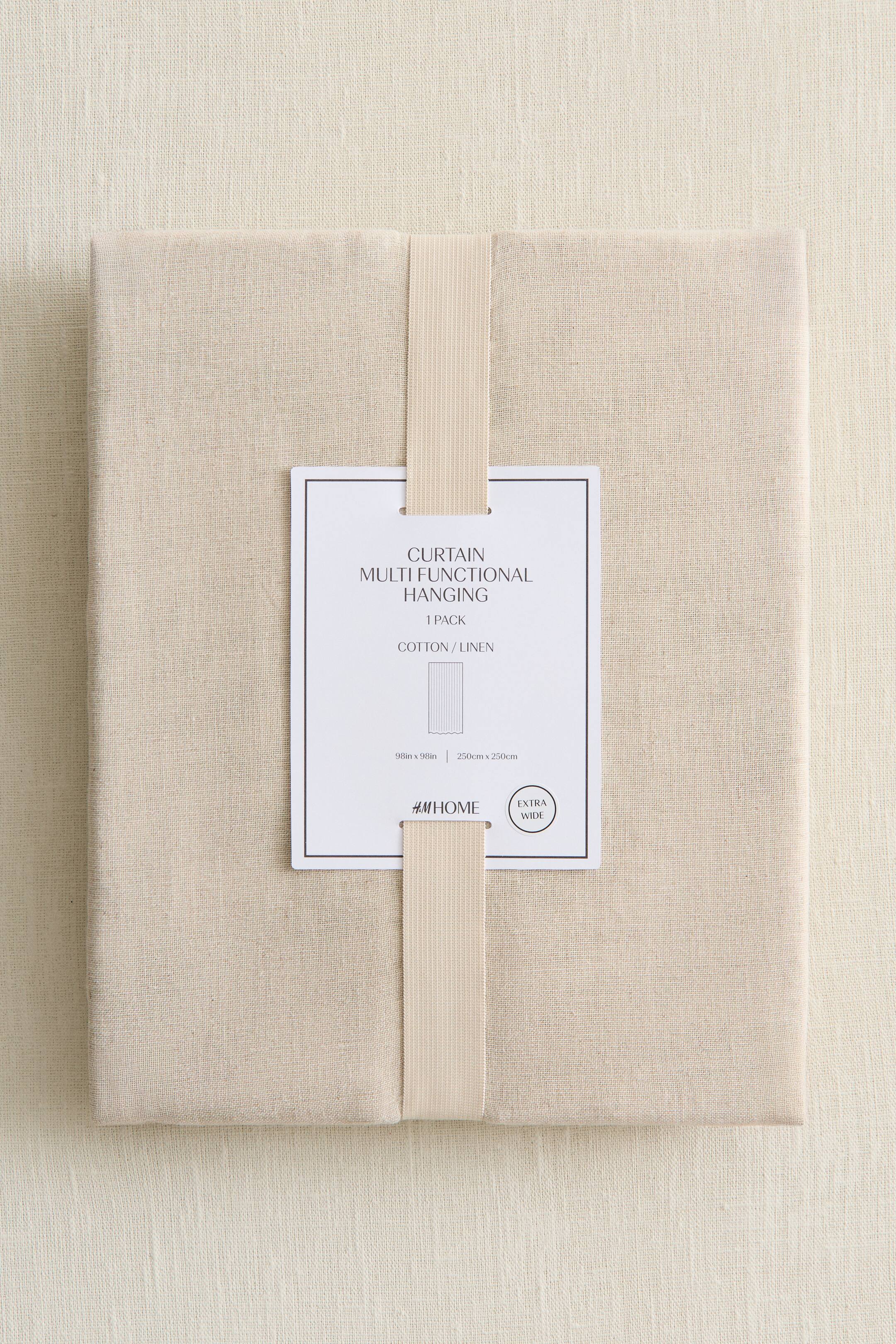 View larger image: 1-pack wide linen-blend curtain length - Beige - Home All | H&M IN 2