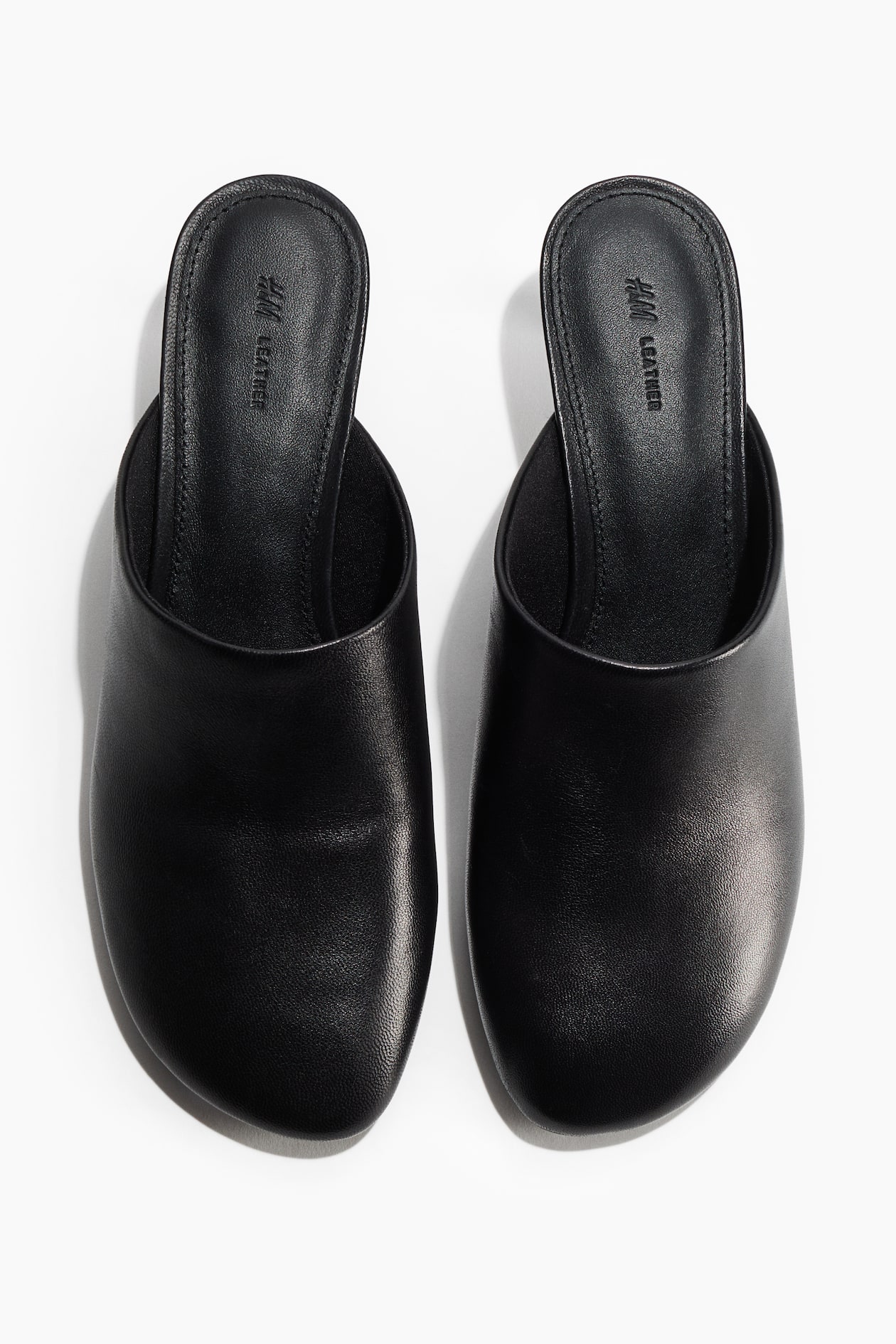 Kitten-Heeled Leather Mules - image 2