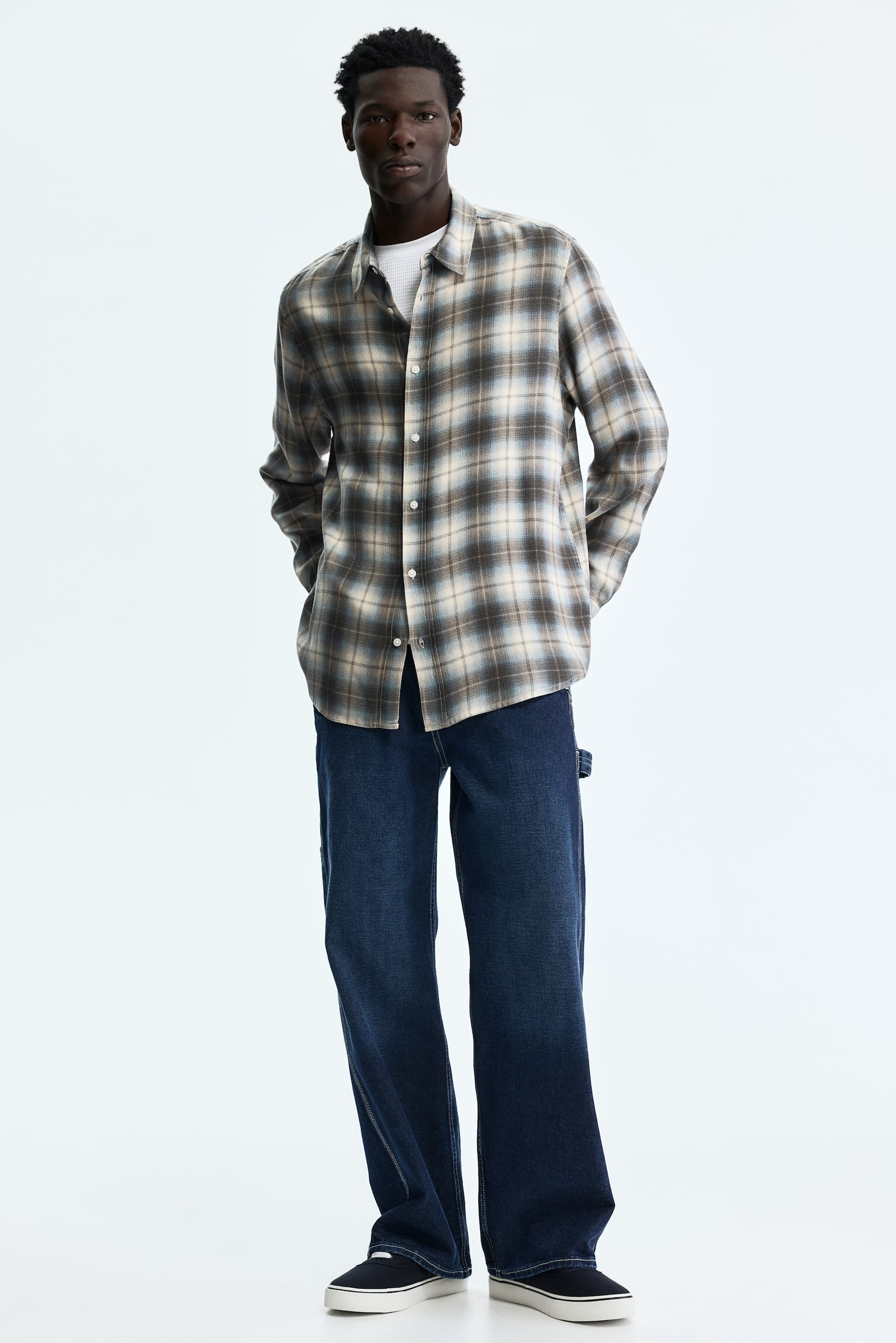 Relaxed Fit Shirt - Blue/Checked/Pink/Checked - 3