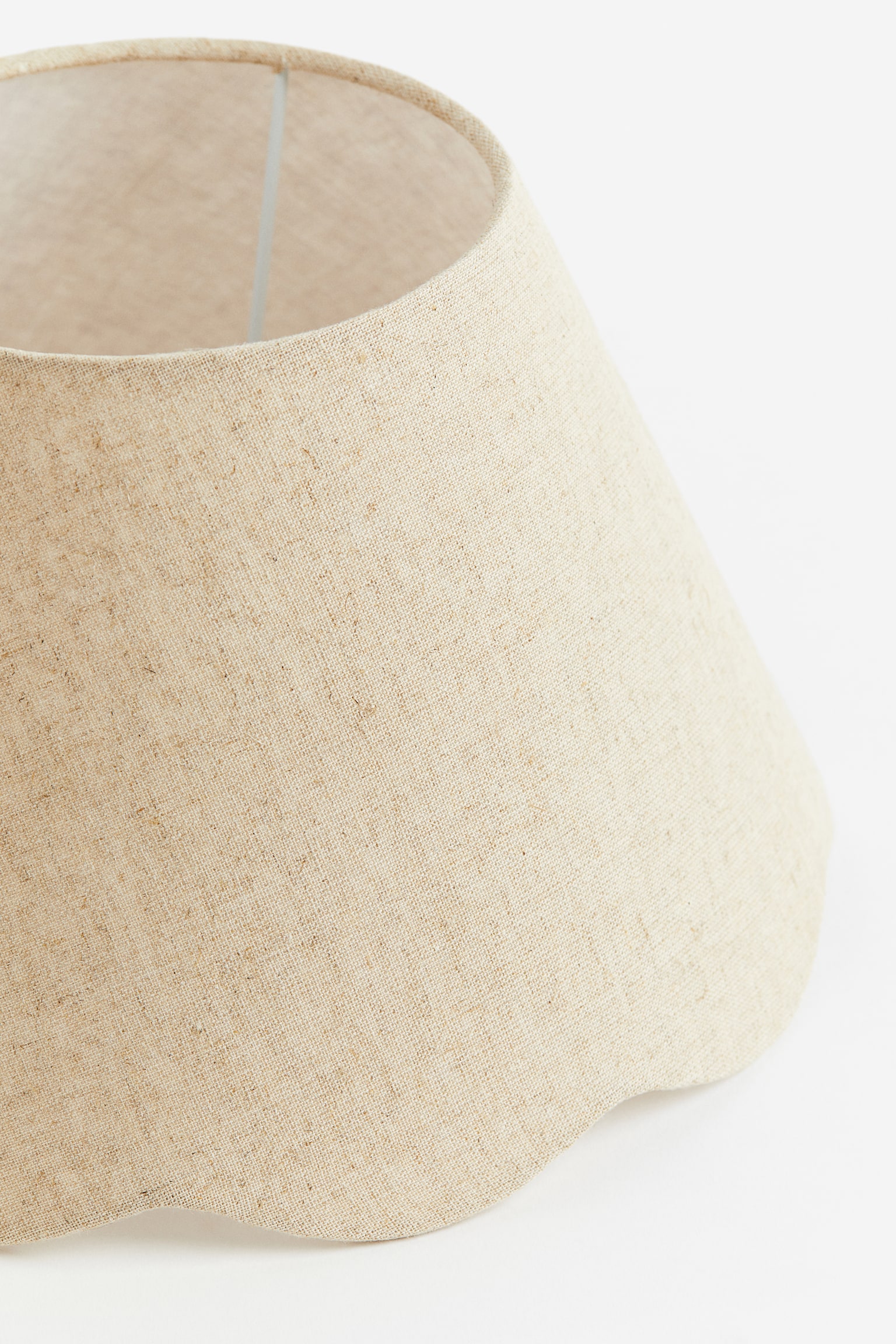 Small linen-blend lampshade - Beige/White - 3