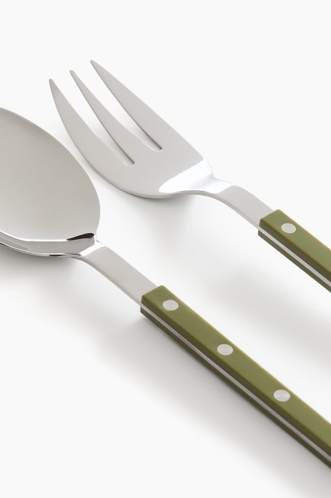 Cubiertos para ensalada en acero inoxidable-Verde - 3