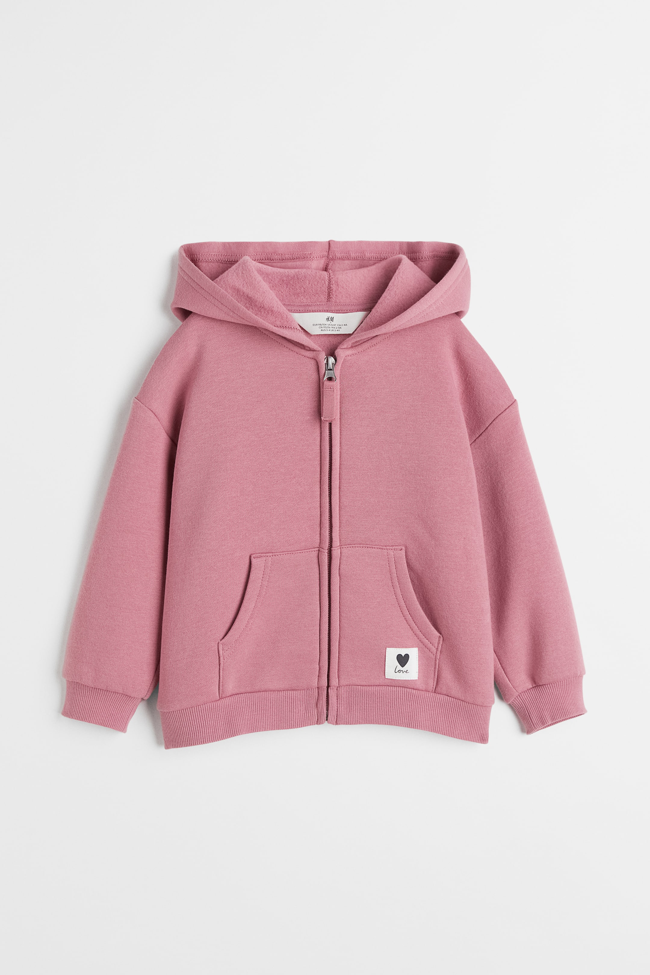 Xem ảnh lớn hơn: Áo hoodie kéo khoá - Màu hồng đậm - Kids | H&M VN 1