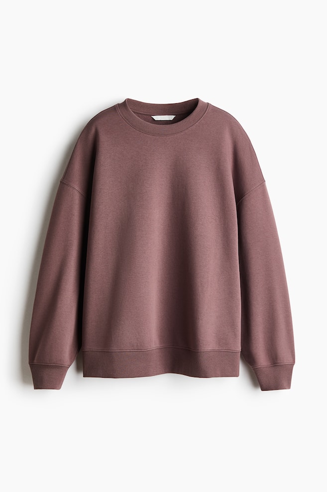 Sweat oversize - Taupe/Noir/Bleu canard/Gris clair chiné/Bordeaux/Rose ancien clair/Bleu marine/Grège foncé/Marron foncé - 1