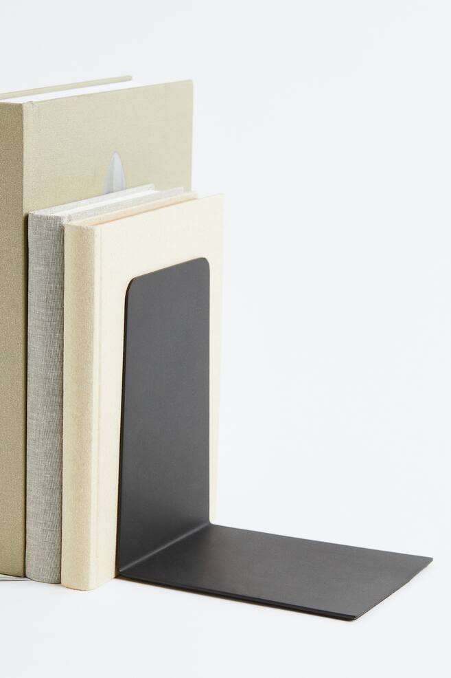 Metal bookend - Black/Gold-coloured - 2