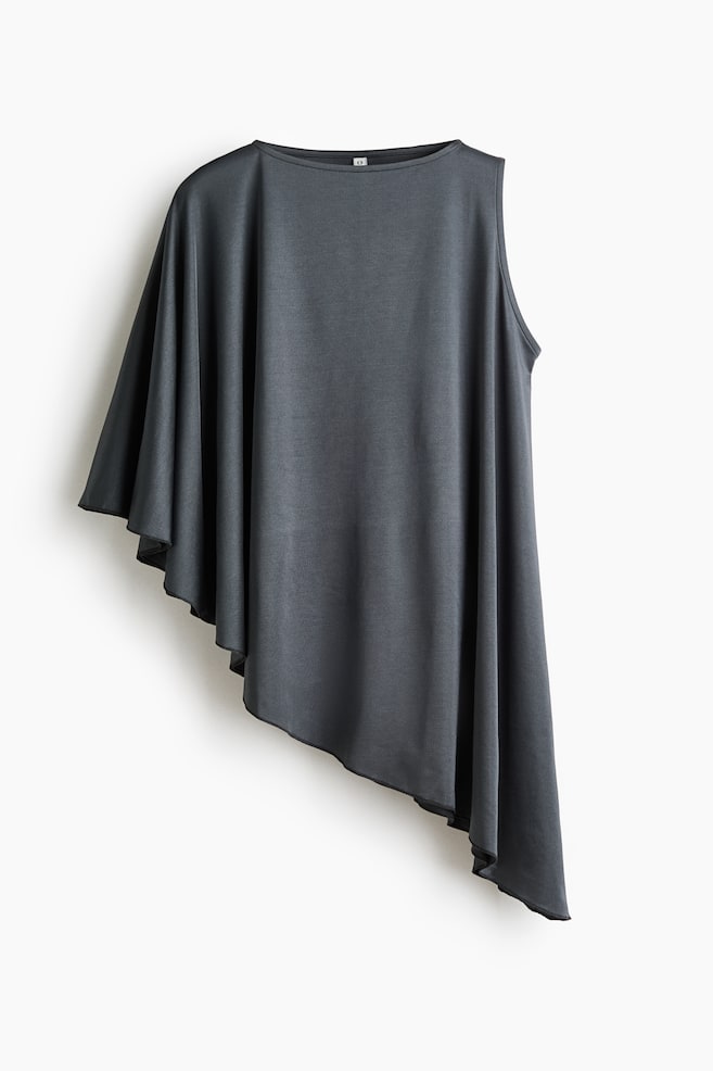 Asymmetric Cape Top - Dark gray - 1