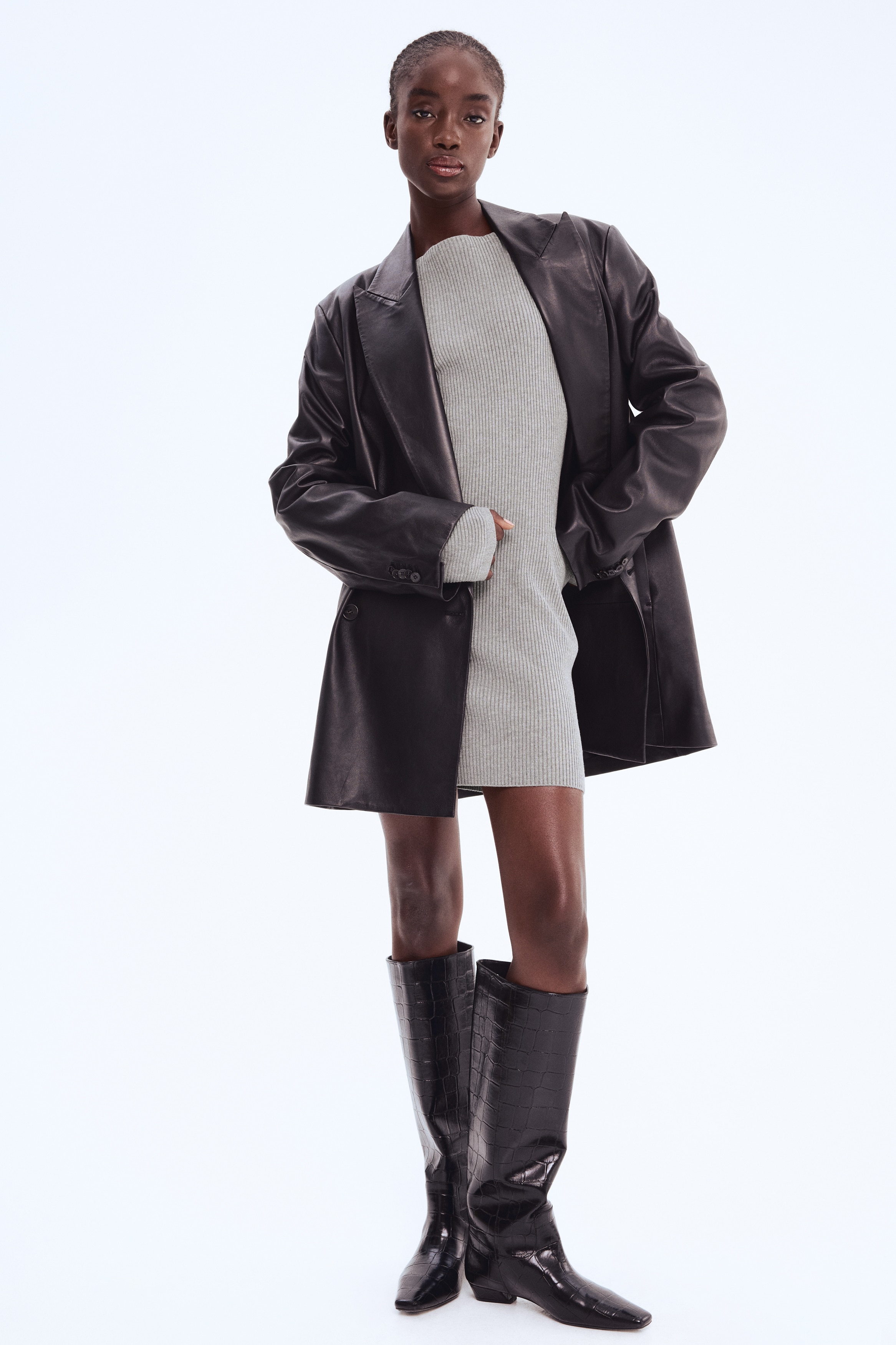Rib-knit dress