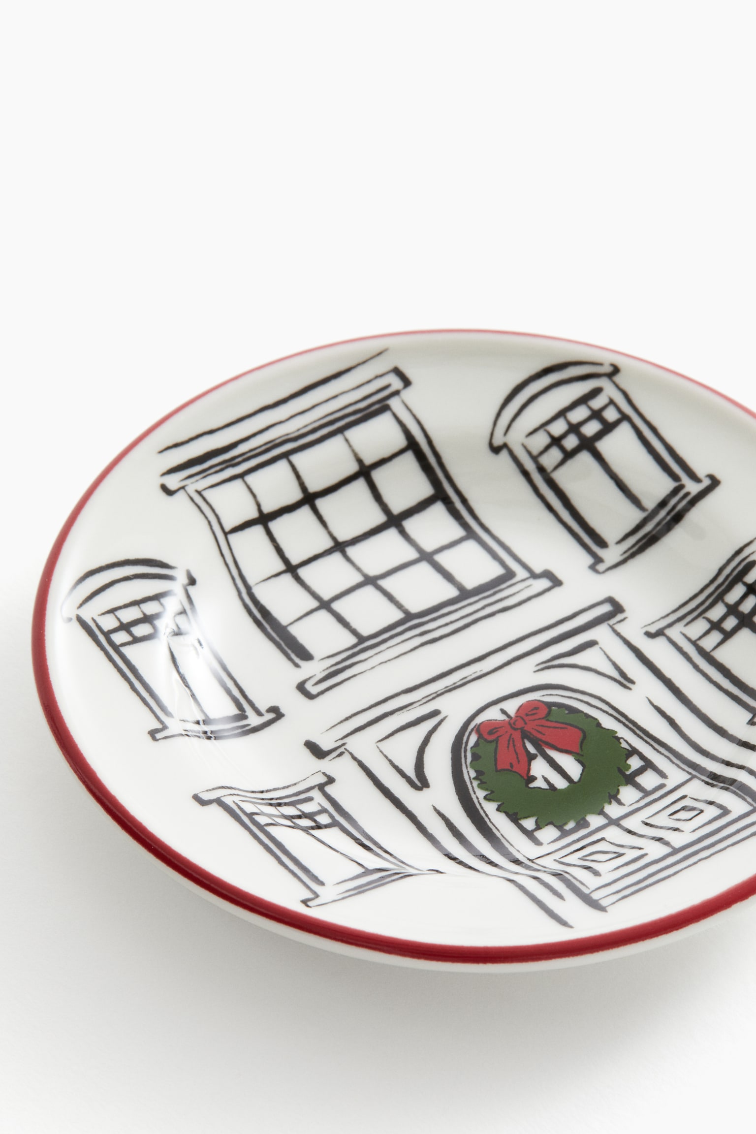 Printed porcelain mini plate - White/House - 2