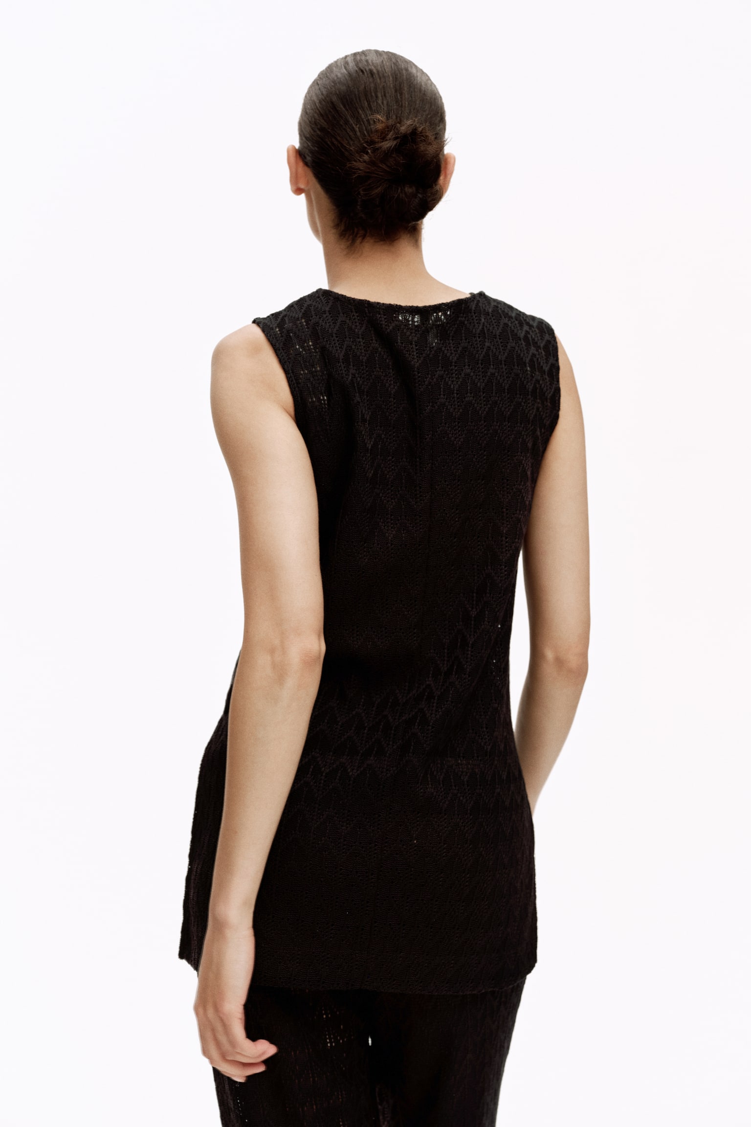 Женский топ H&M Mama Pointelle Jersey Top, цвет: Чёрный — фото 5