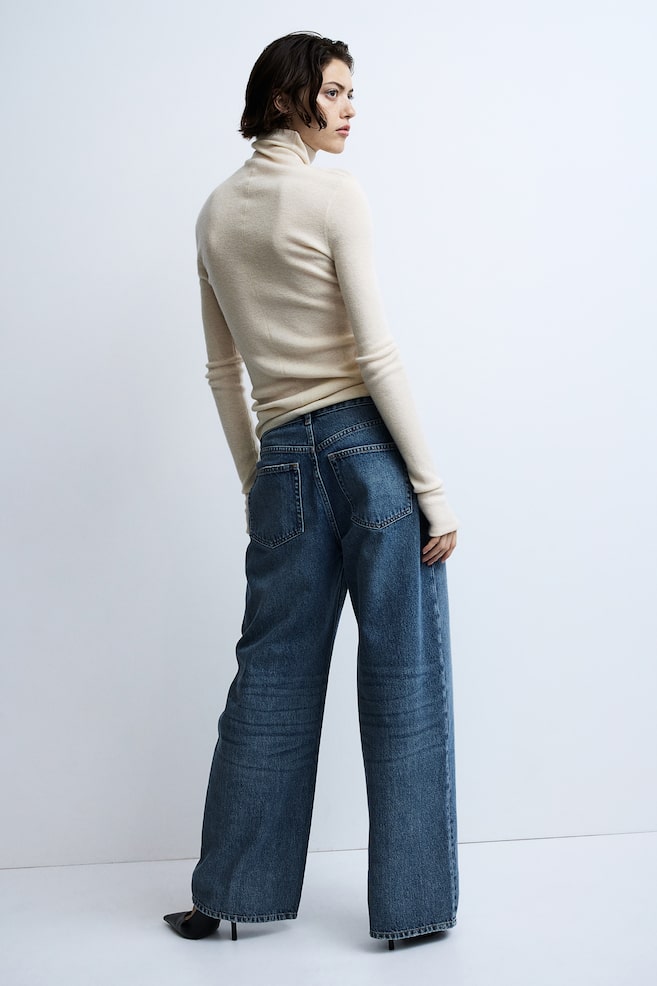 Wide Regular Jeans - Denimblå/Denimblå/Sort/Mørk denimgrå - 4