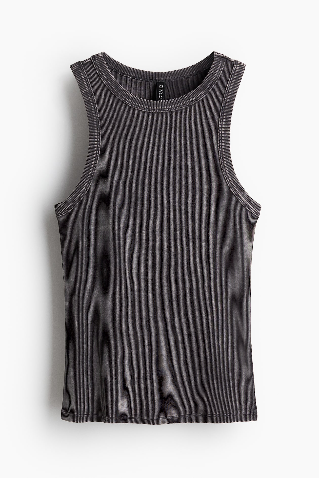Women's Dark gray/washed Ribbed Tank Top | H&M US