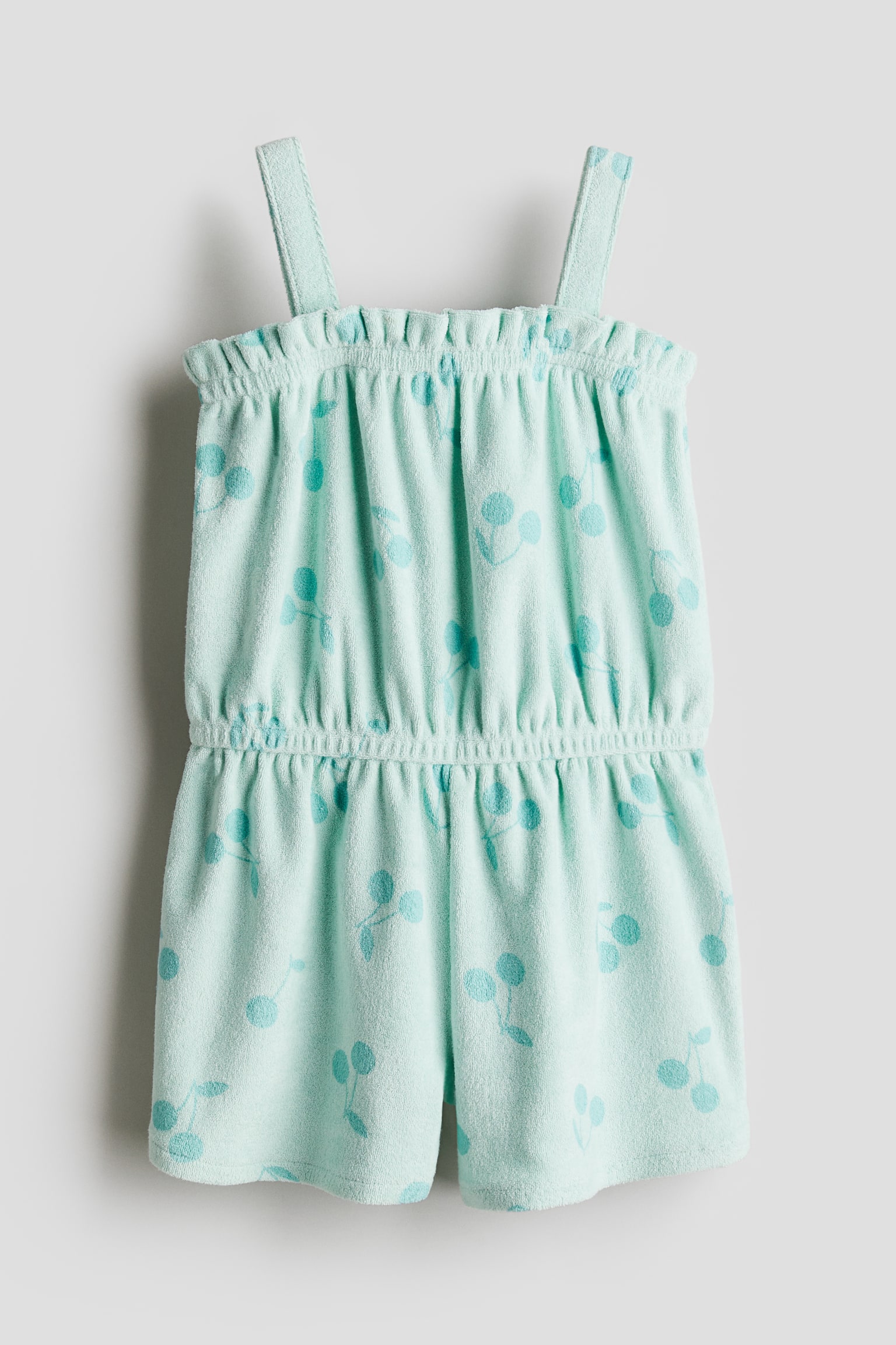 Patterned terry jumpsuit - Mint green/Cherries/Pink/Lemons/Cream/Strawberries - 1