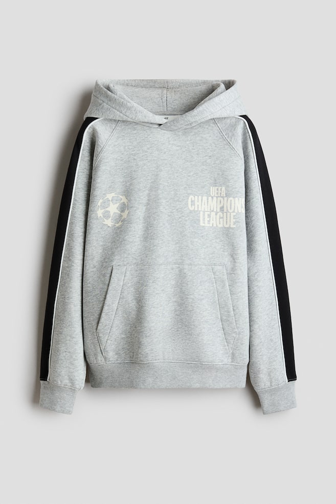 Printed Brushed-Inside Hoodie - Gray/UEFA Champions League® - 1